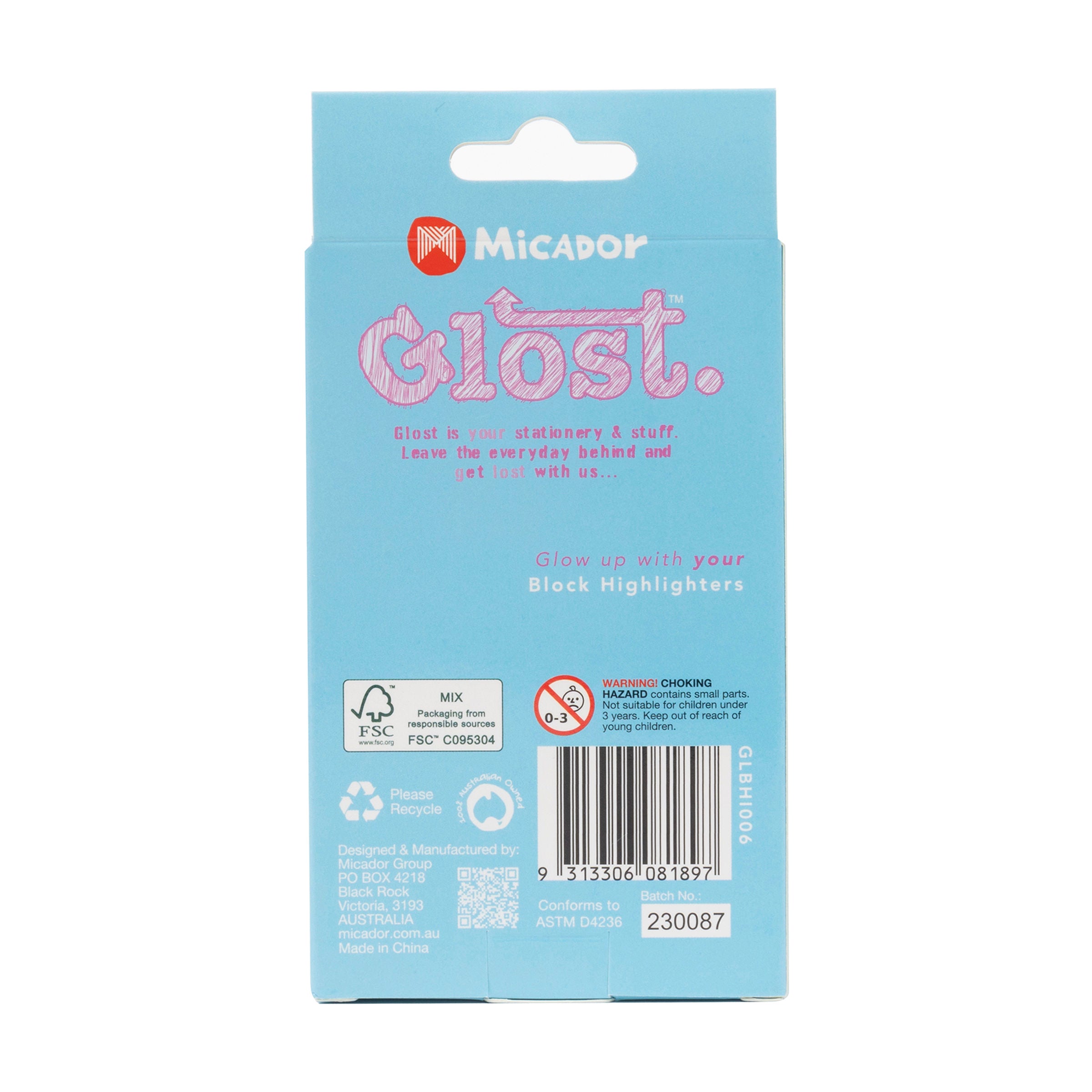 Highlighters, Pack 6, Block, Glost