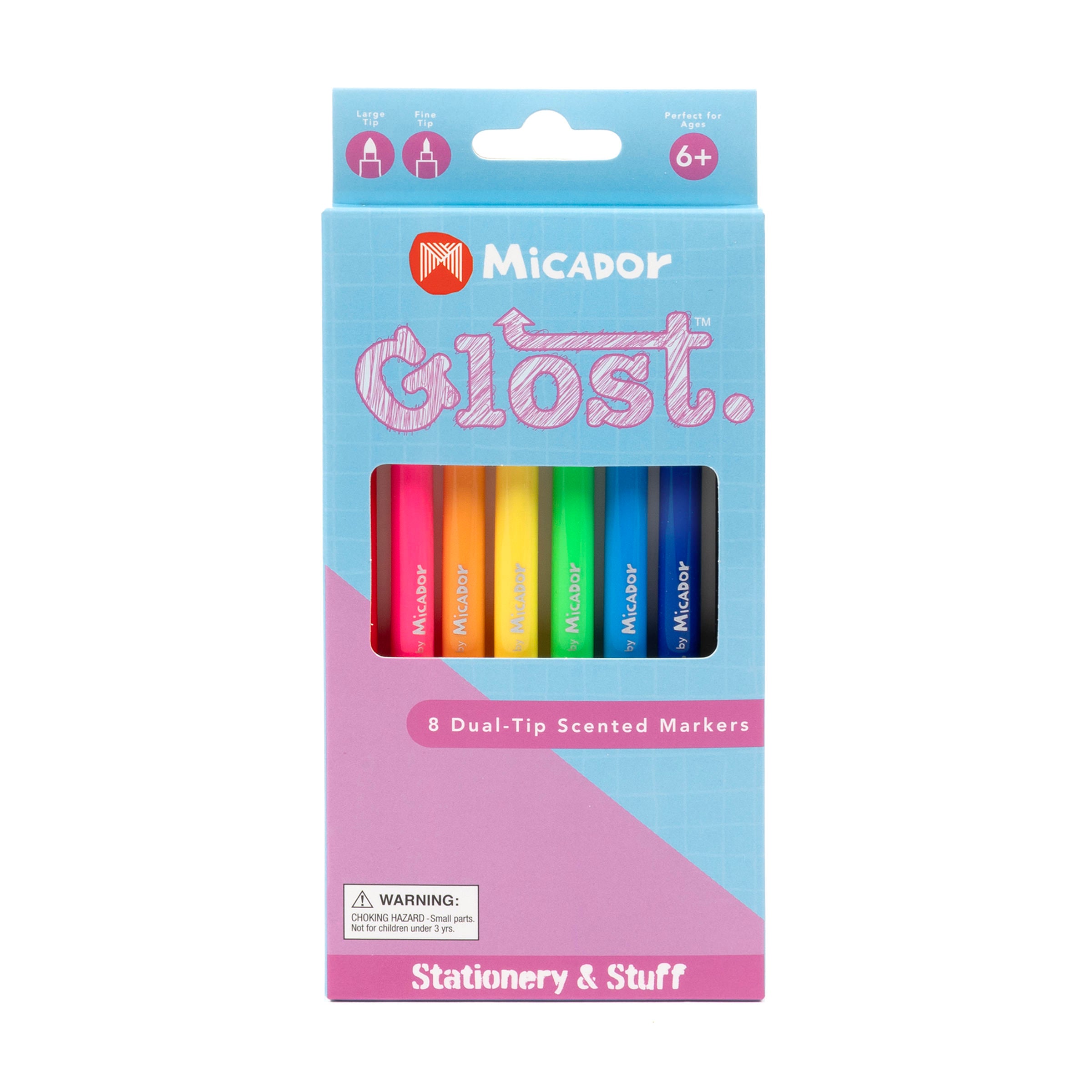 Dual Tip Markers, Pack 8, Scented, Glost
