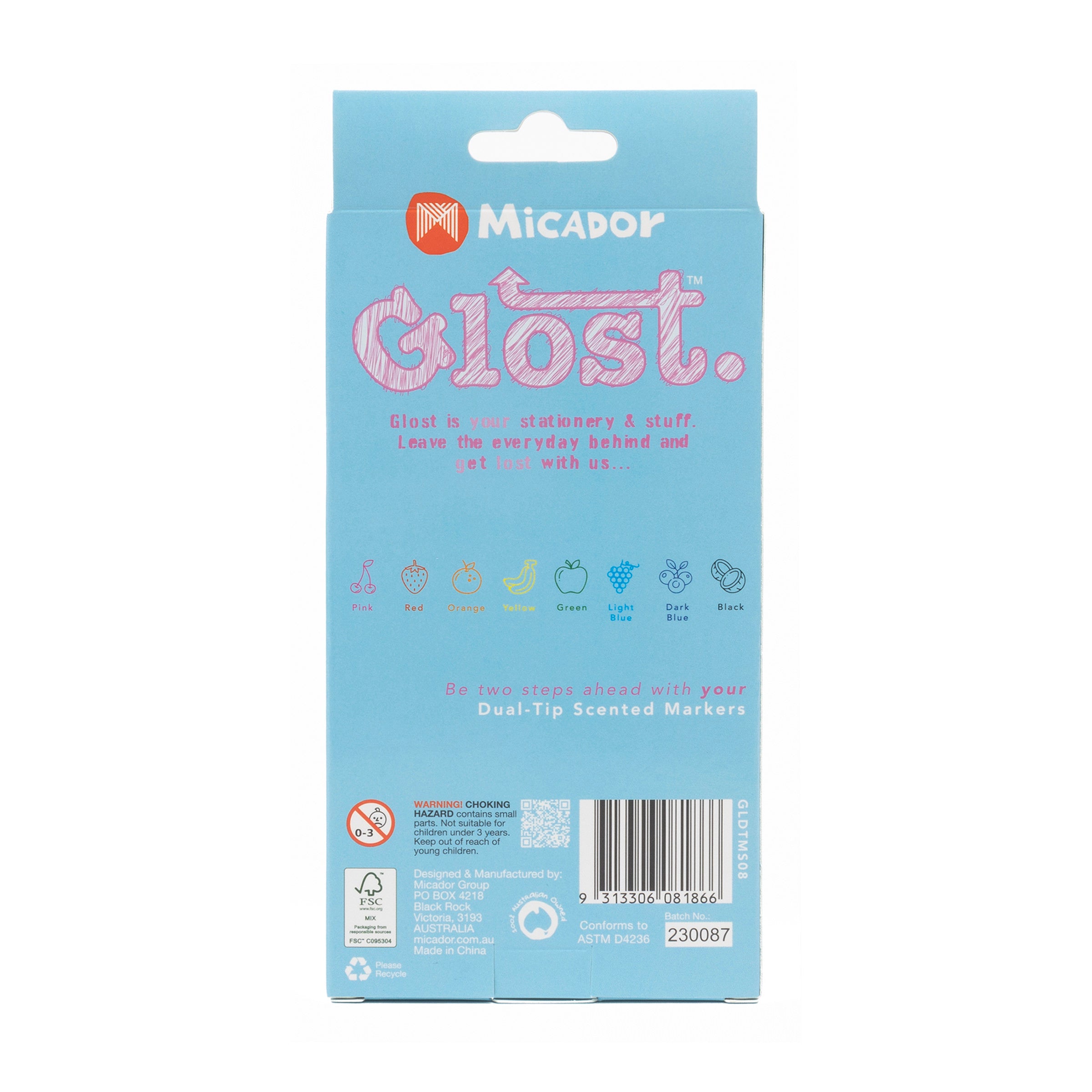 Dual Tip Markers, Pack 8, Scented, Glost