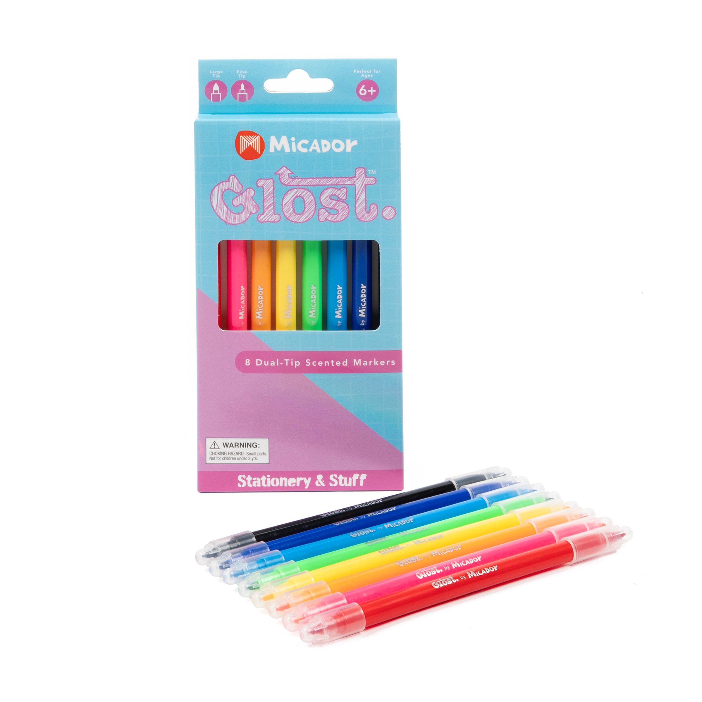 Dual Tip Markers, Pack 8, Scented, Glost