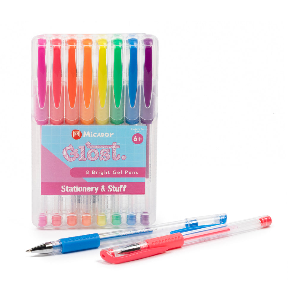 Glost Bright Gel Pens, Pack 8 | Micador