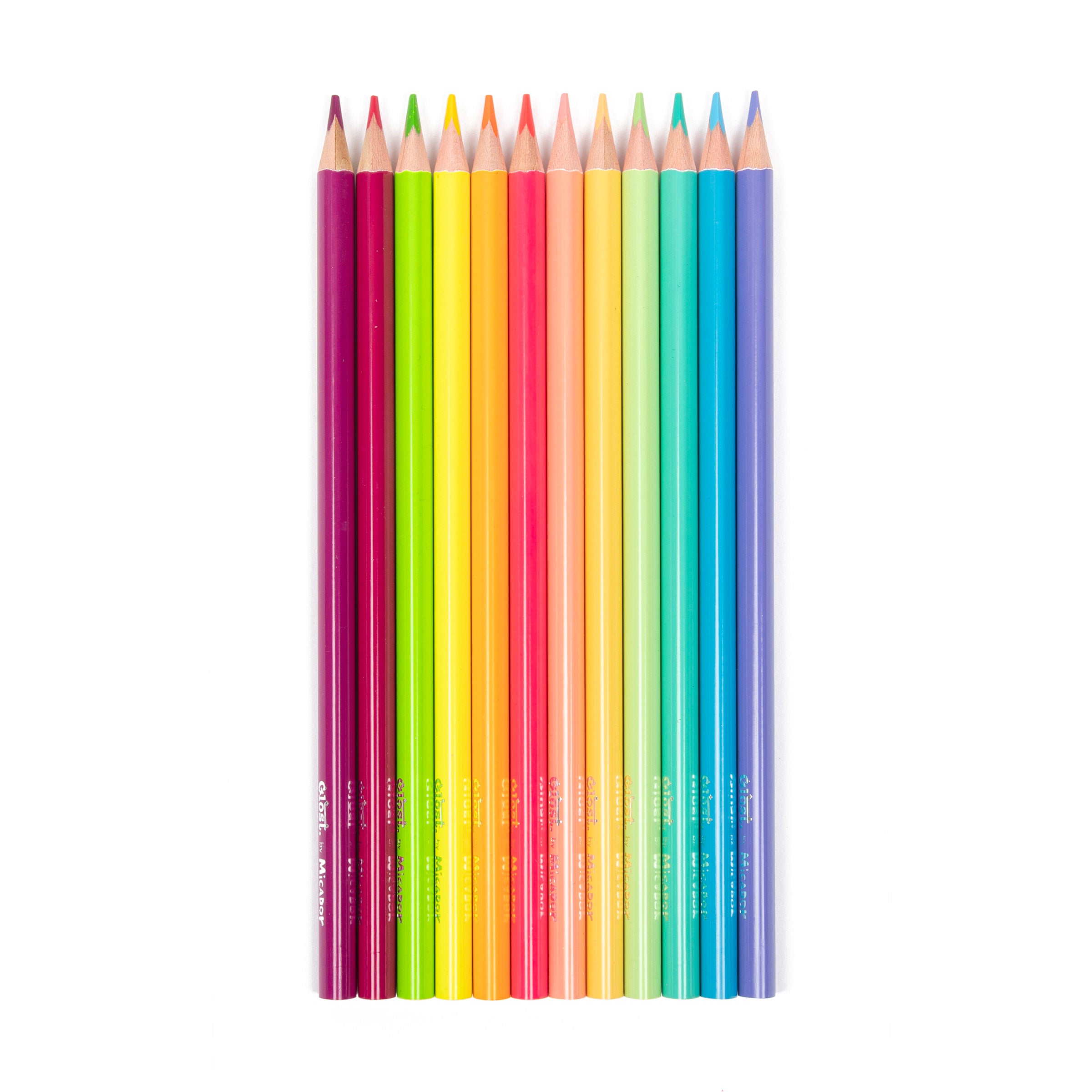 Pencils, Pack 12, Neon and Pastel, FSC 100%, Glost