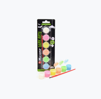 Glow Acrylic Paint Pots -4.5ml Pack 6 Dark Arts