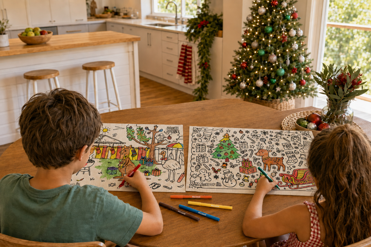 Colour Wash Repeat Christmas Placemats, 450x300mm, Pack 2, Micador jR.