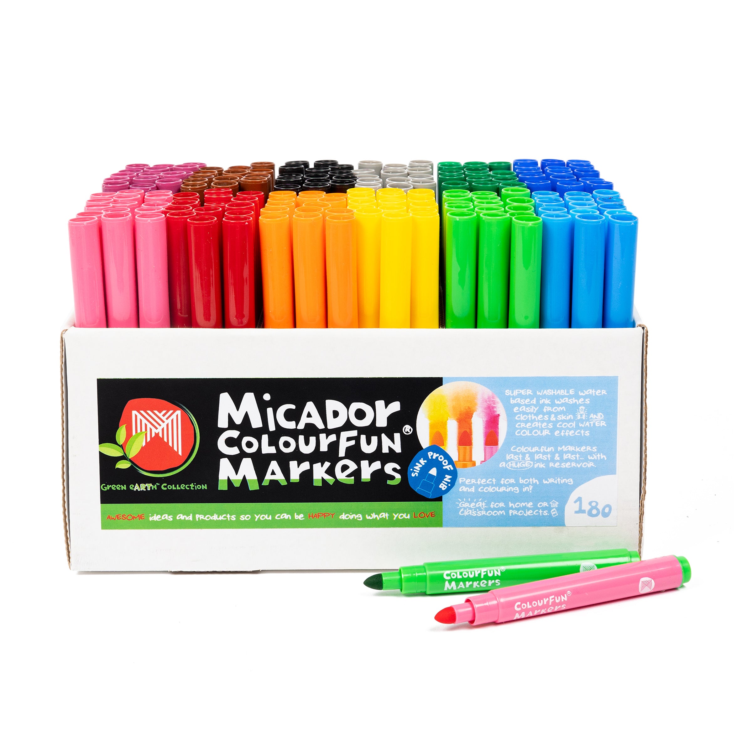 Micador Colourfun Markers Class 180Pk 15X12 Colours