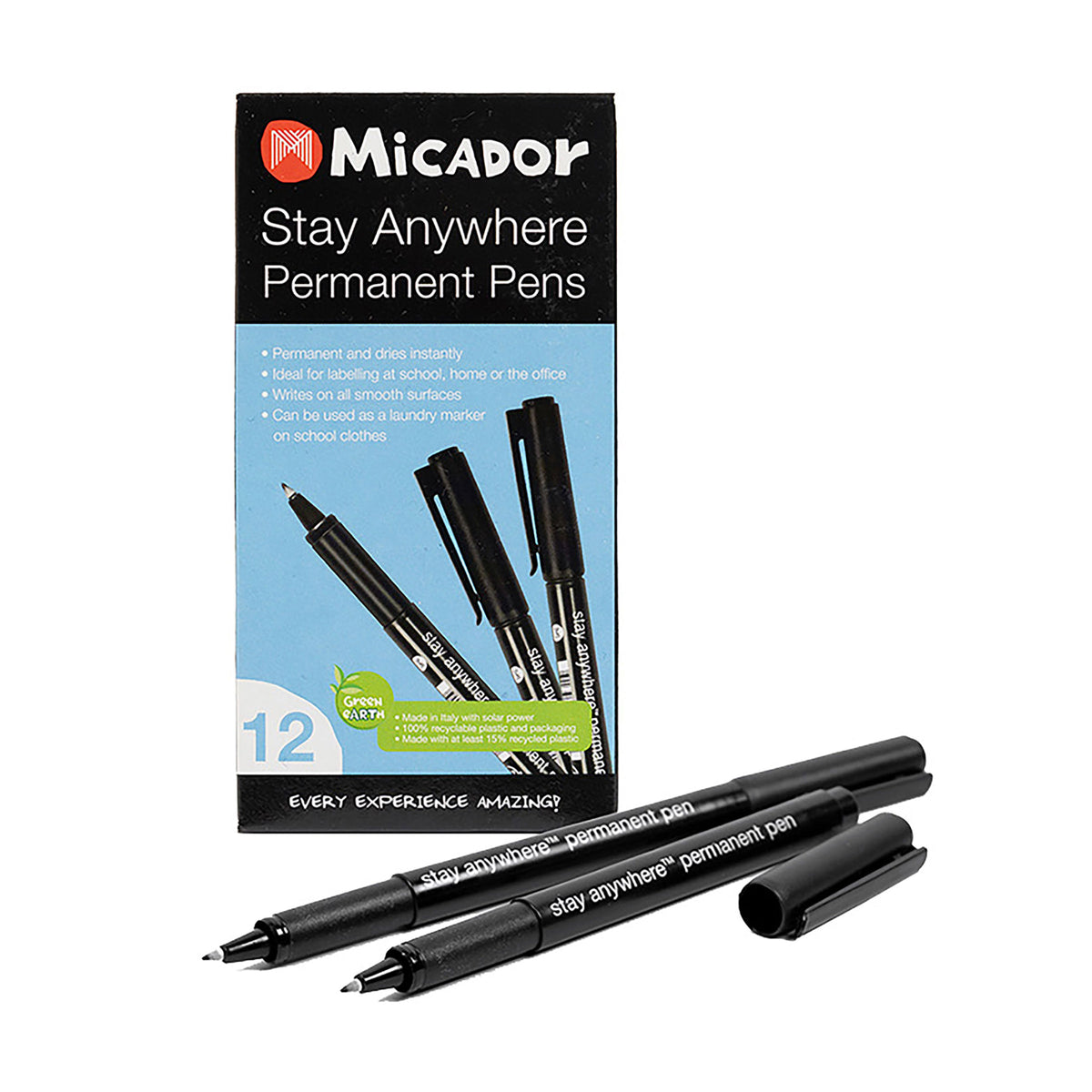 Stay Anywhere Permanent Pens - Pack 12 | Micador