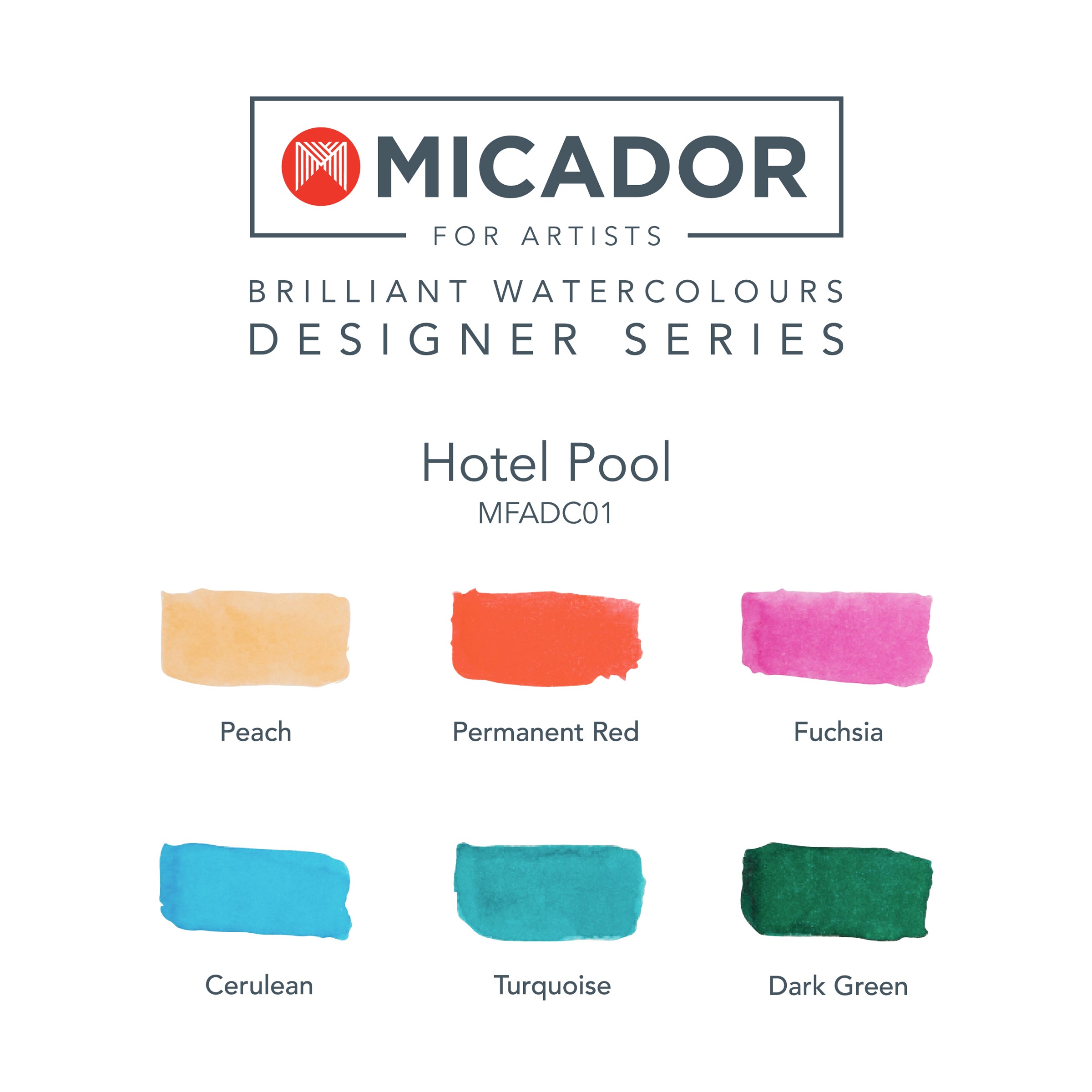 Brilliant Watercolour Discs Designer Series - Hotel Pool Micador For Artists