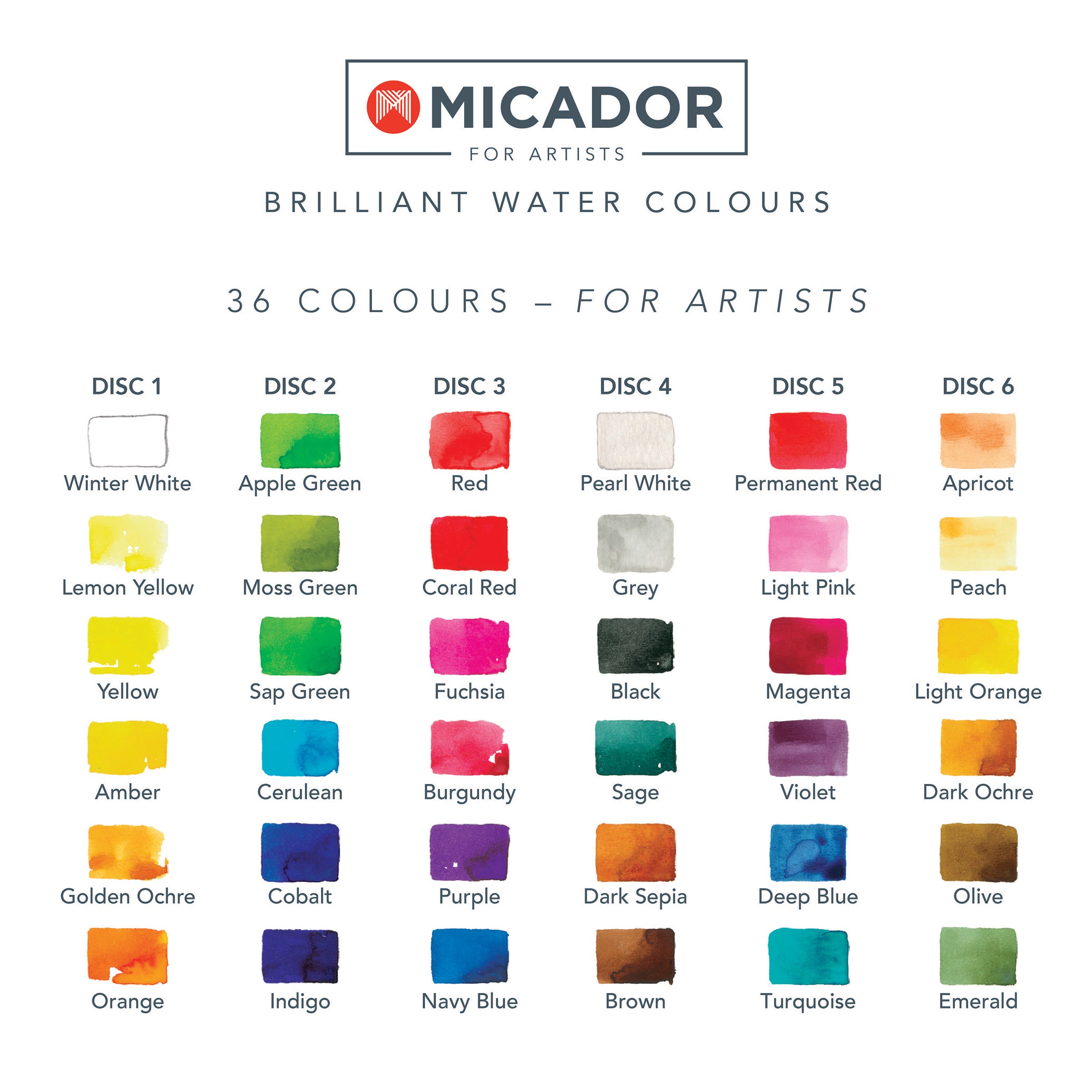 Watercolour Disc -36 Brilliant  Micador For Artists