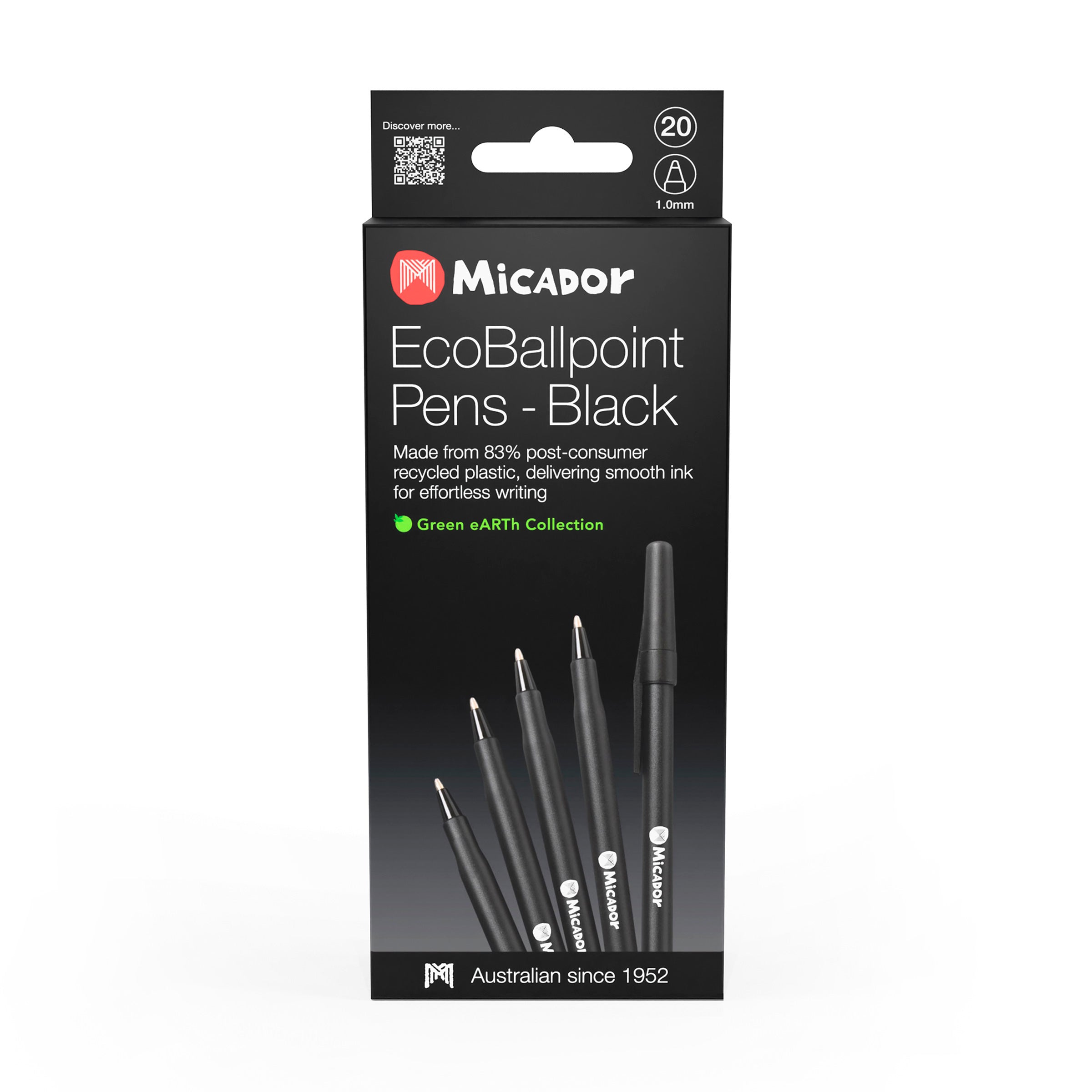 Micador Eco Ballpoint Pens 20Pk