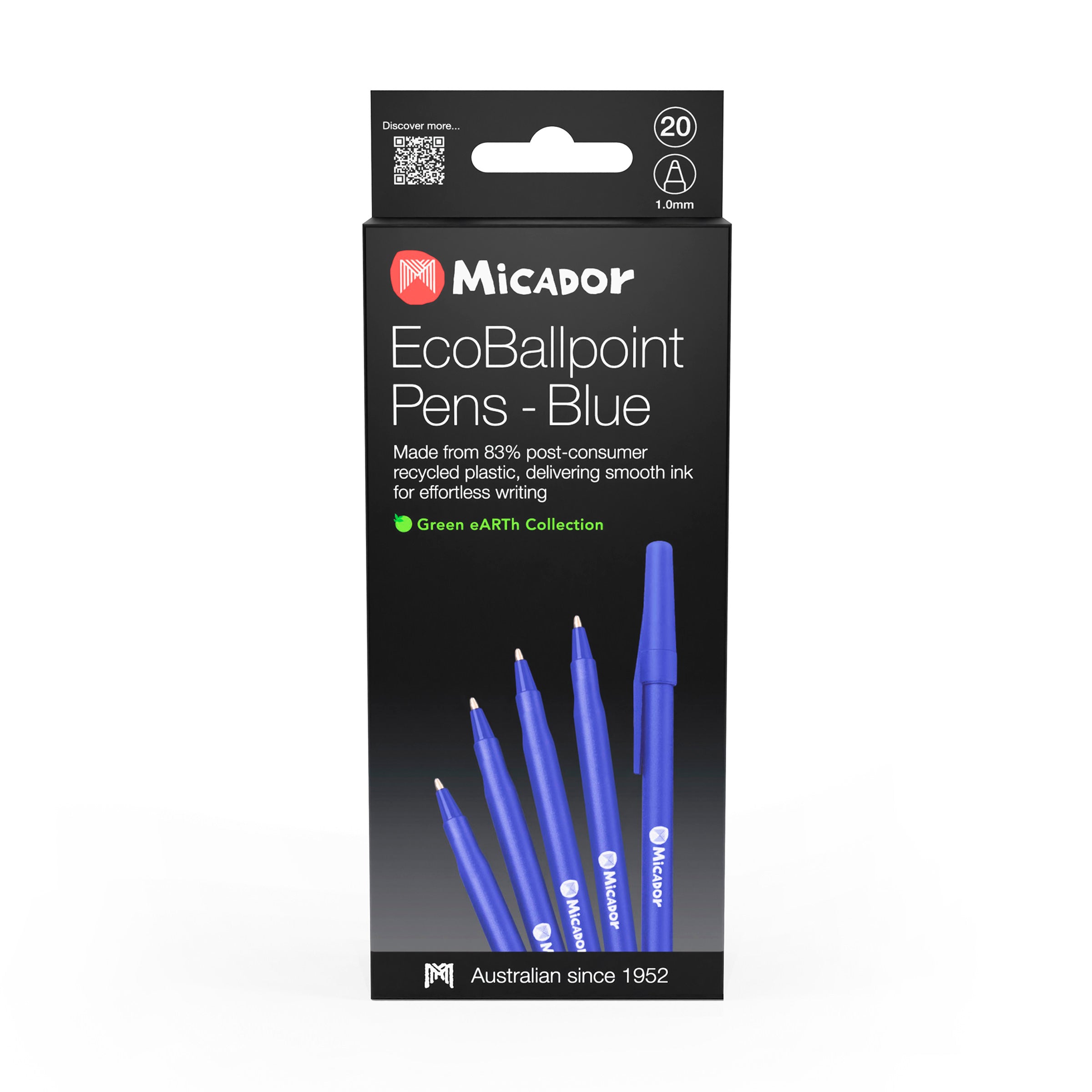 Micador Eco Ballpoint Pens 20Pk