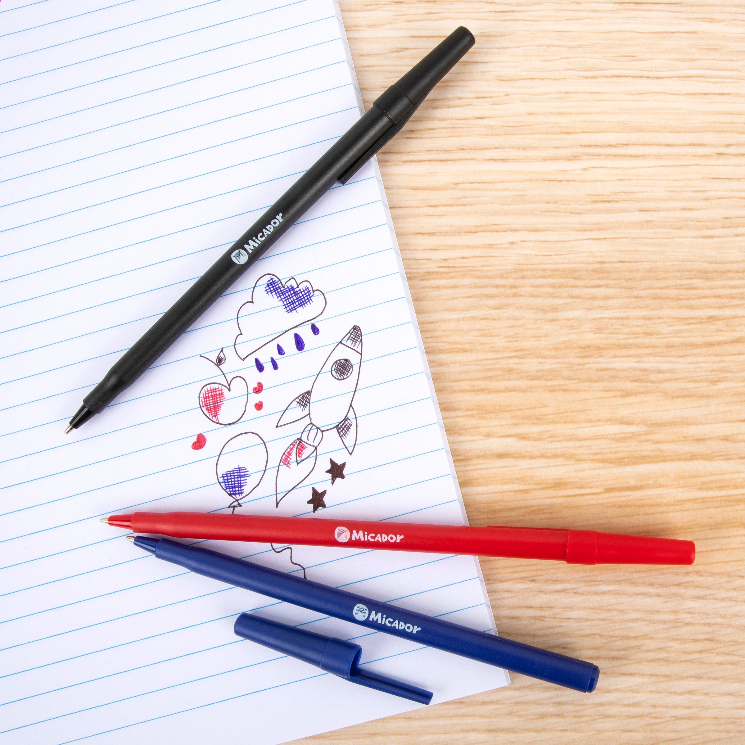 EcoBallpoint Pens, Blue, Box 20, Micador