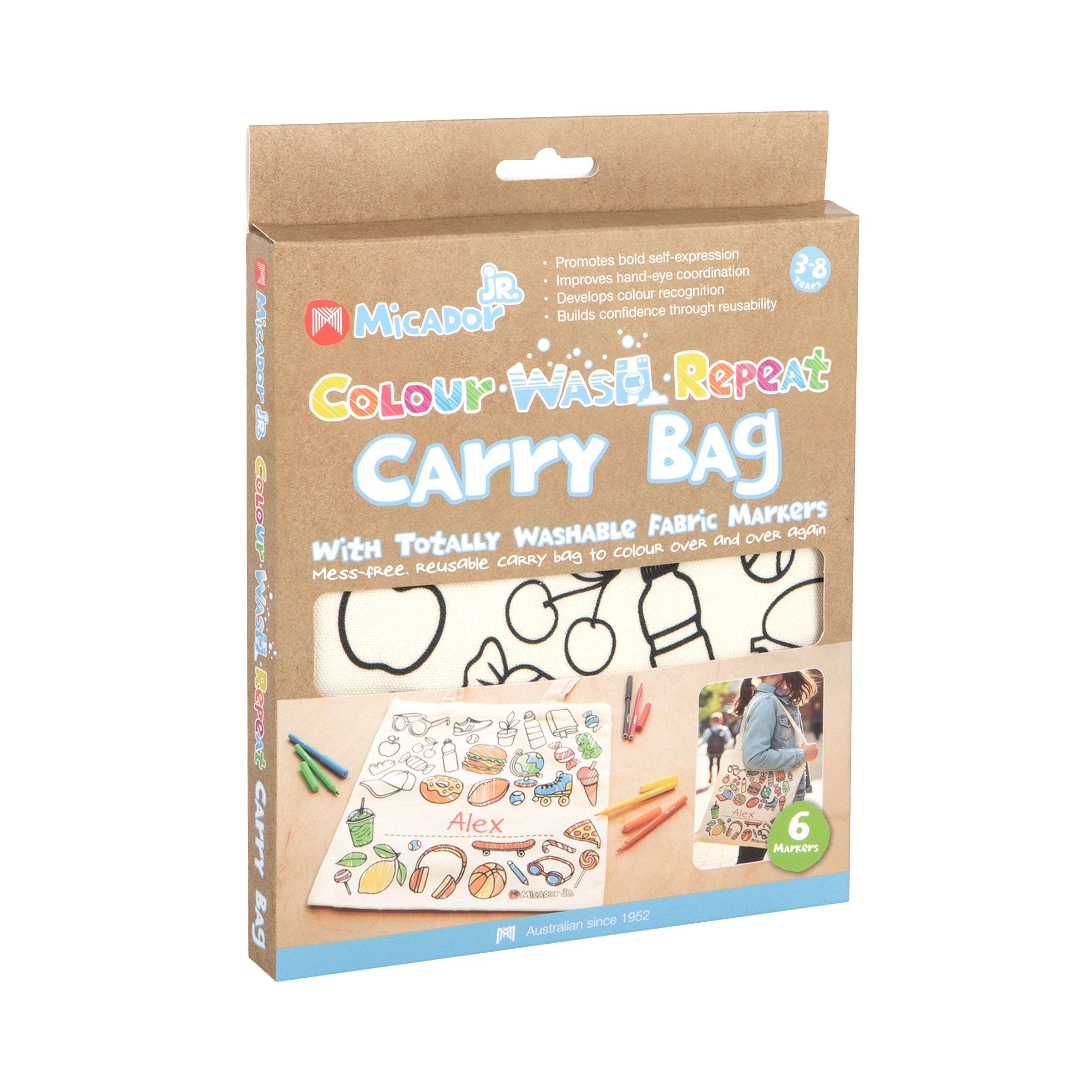 Colour Wash Repeat Carry Bag, 350 x 350mm, Micador jR.