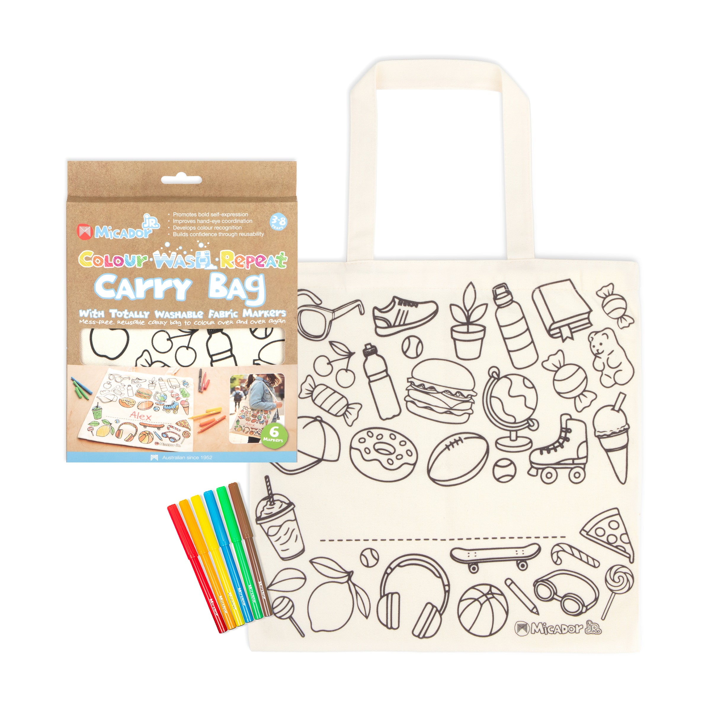 Colour Wash Repeat Carry Bag, 350 x 350mm, Micador jR.