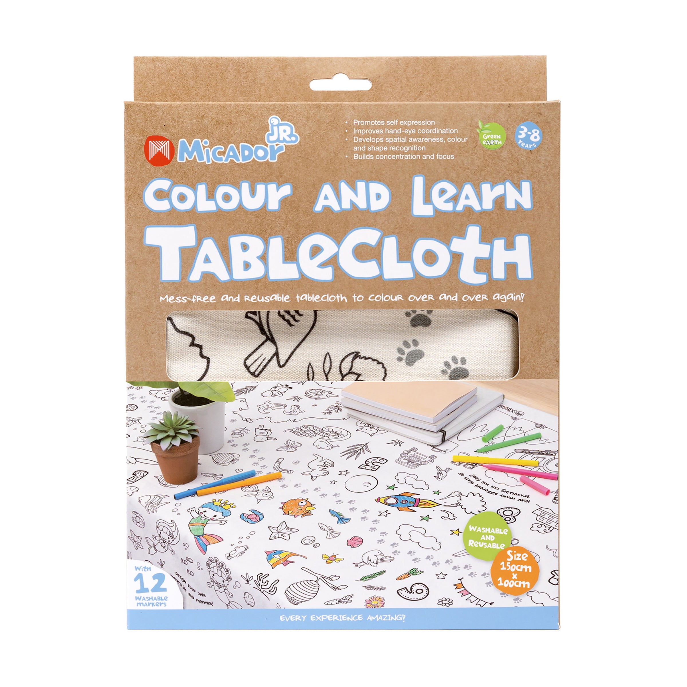 Colour, Wash, Repeat Tablecloth, 1000 x 1500mm, Micador jR.