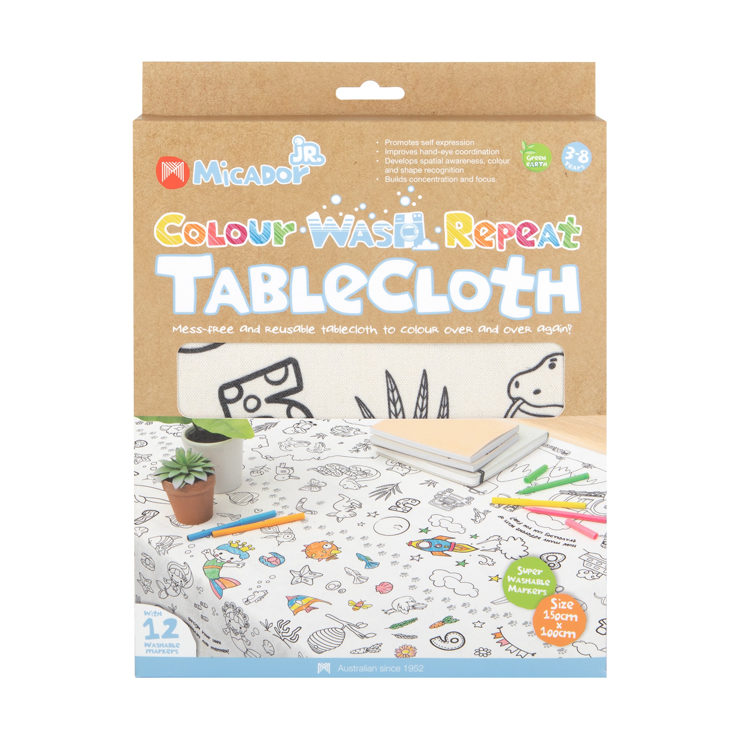 Colour, Wash, Repeat Tablecloth, 1000 x 1500mm, Micador jR.
