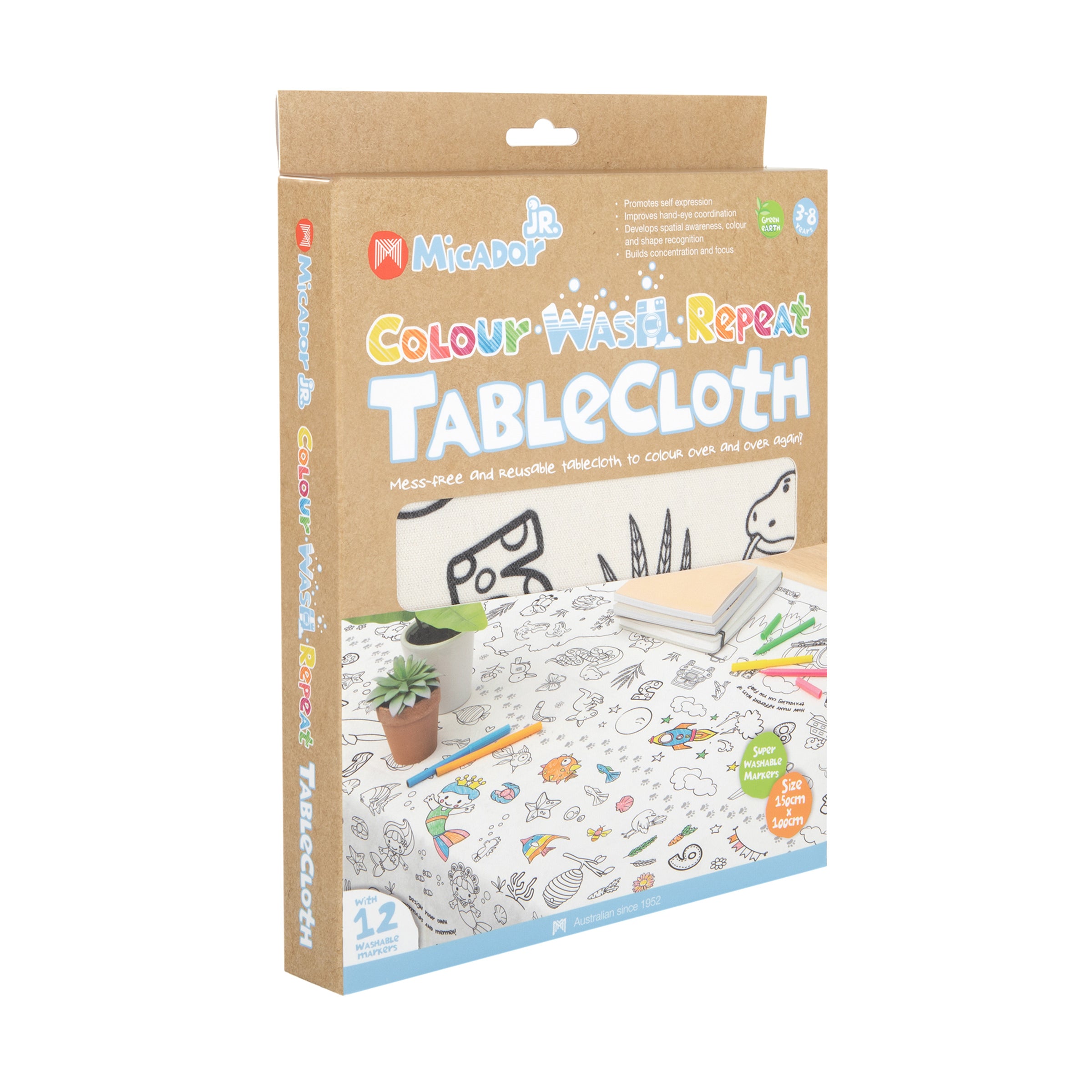 Colour, Wash, Repeat Tablecloth, 1000 x 1500mm, Micador jR.
