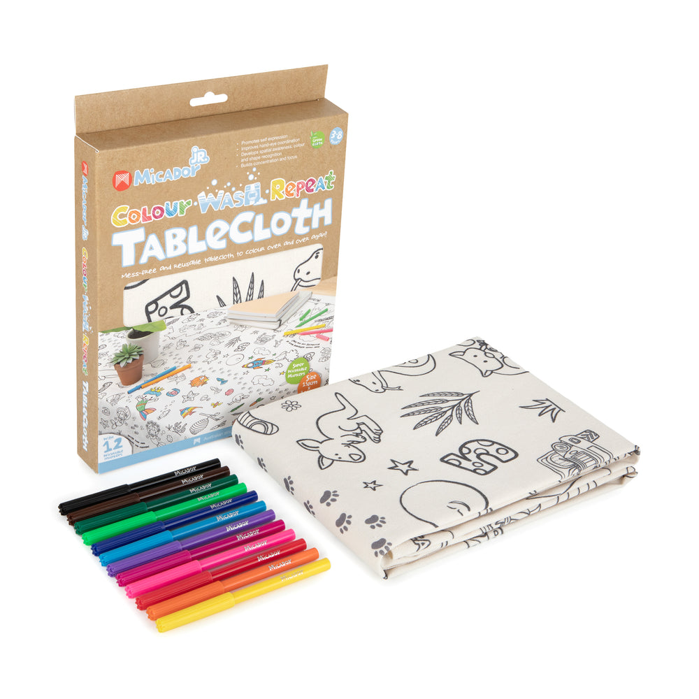 Colour Wash Repeat Tablecloth 100x150cm | Washable Kids Art Canvas