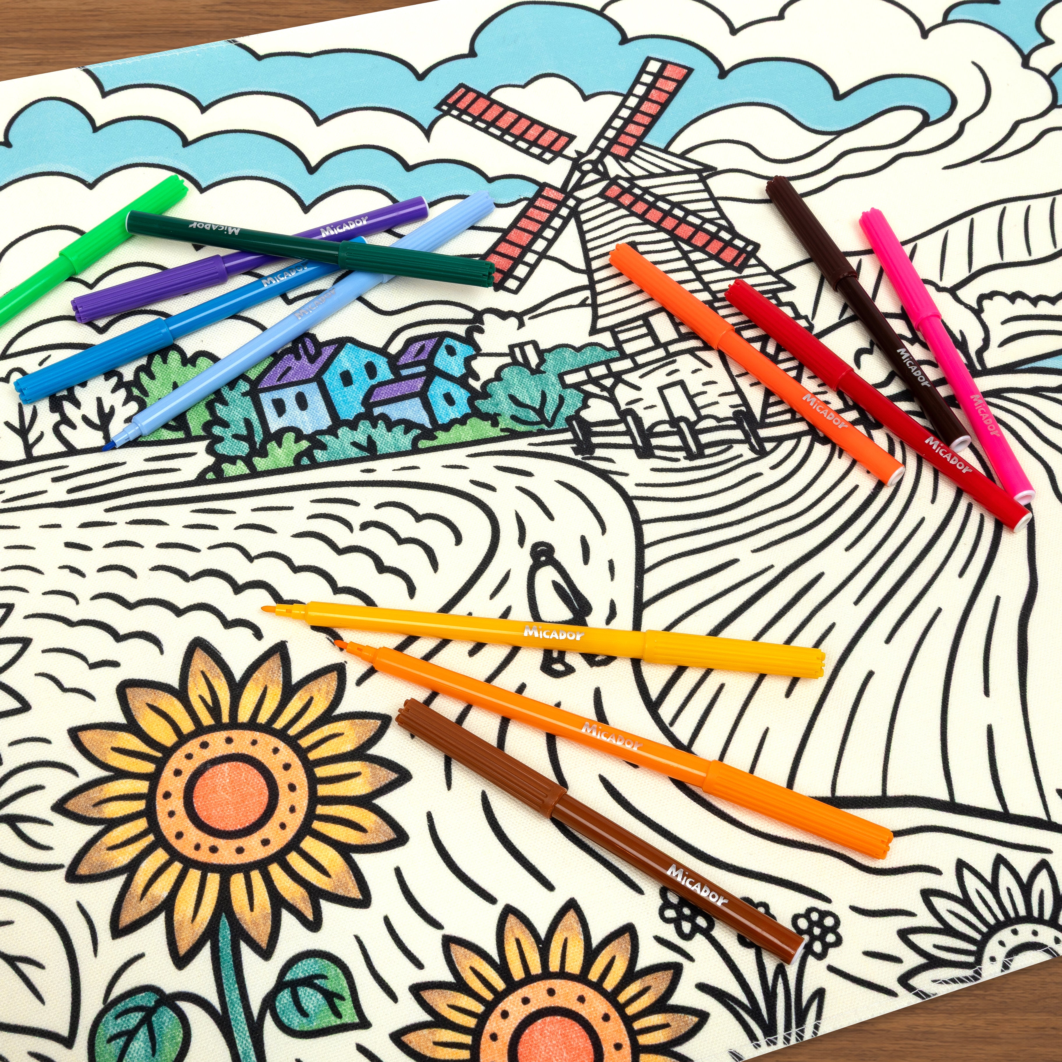 Walk with Van Gogh Table Canvas, 1500 x 450mm, Micador Outside Lines