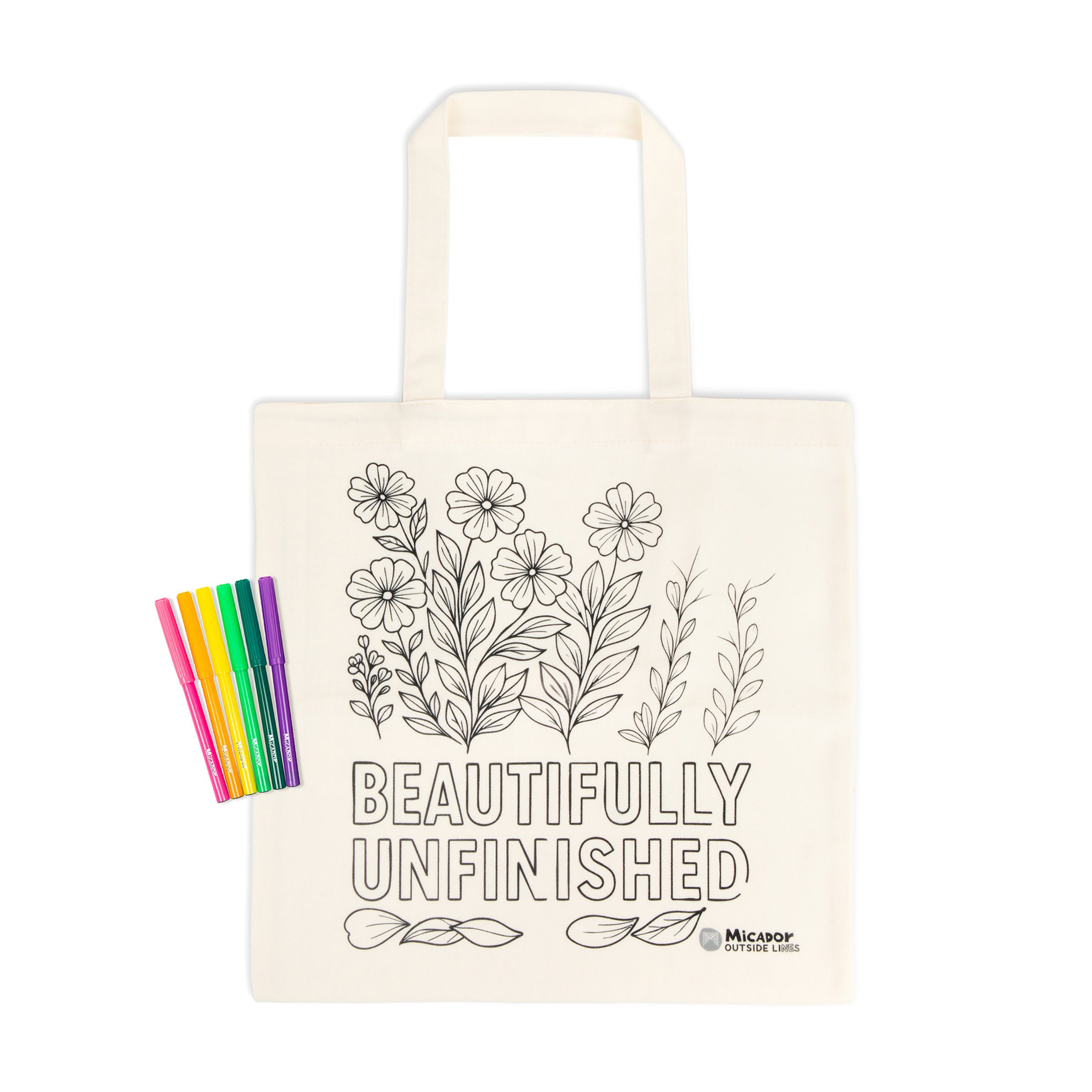 Outside Lines Tote Bag Beautifully Unfinished, Micador Outside Lines