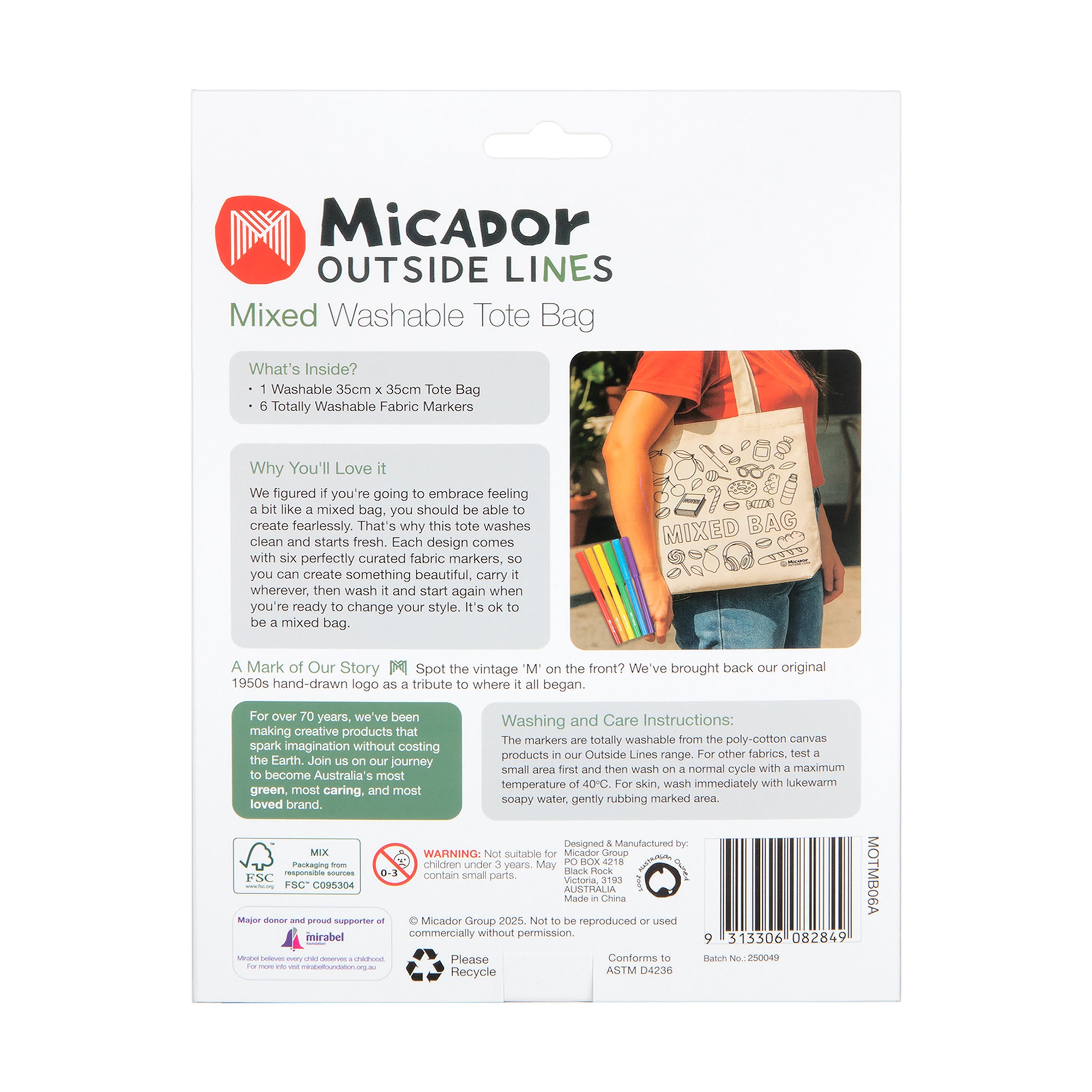 Outside Lines Tote Bag Mixed Bag, Micador Outside Lines