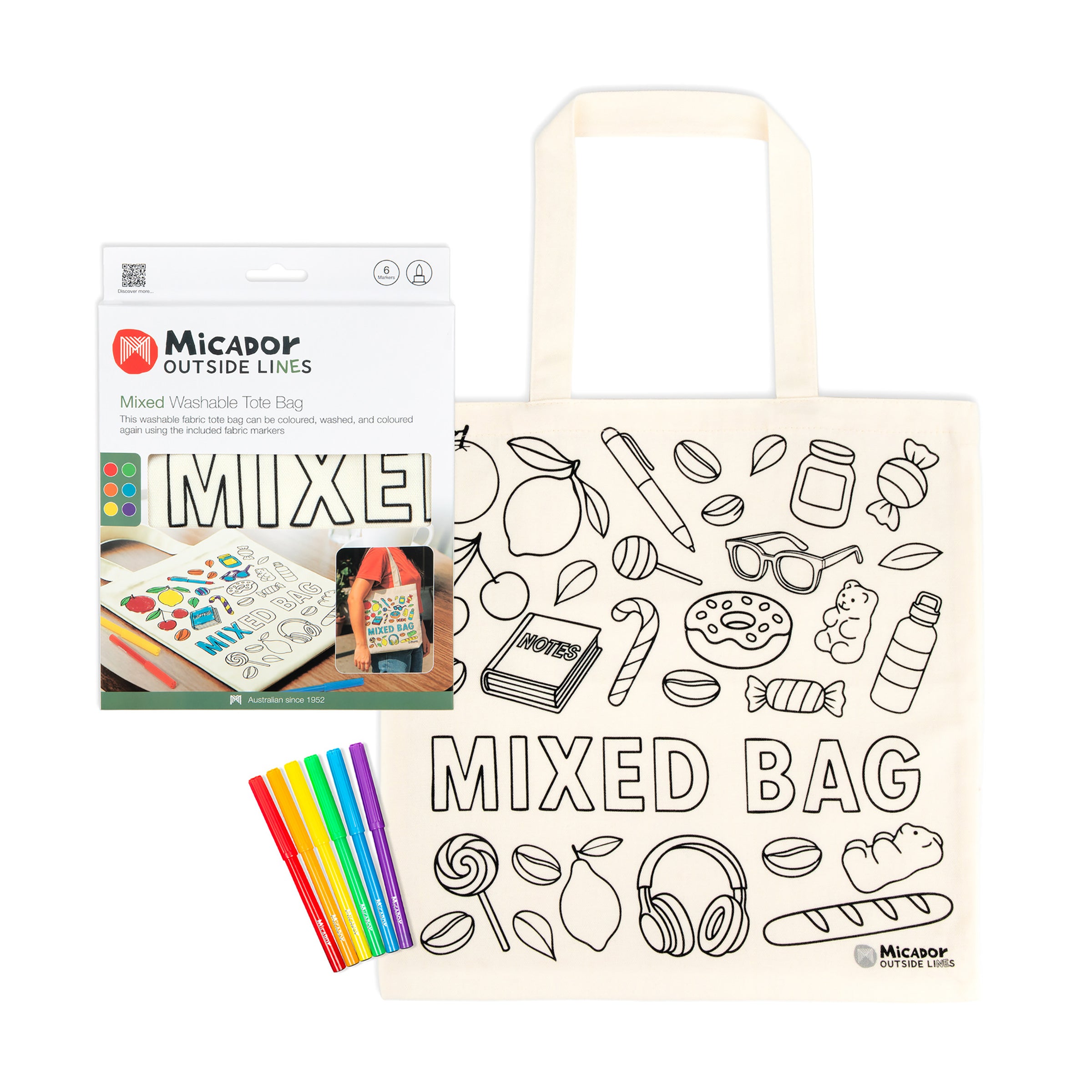 Outside Lines Tote Bag Mixed Bag, Micador Outside Lines