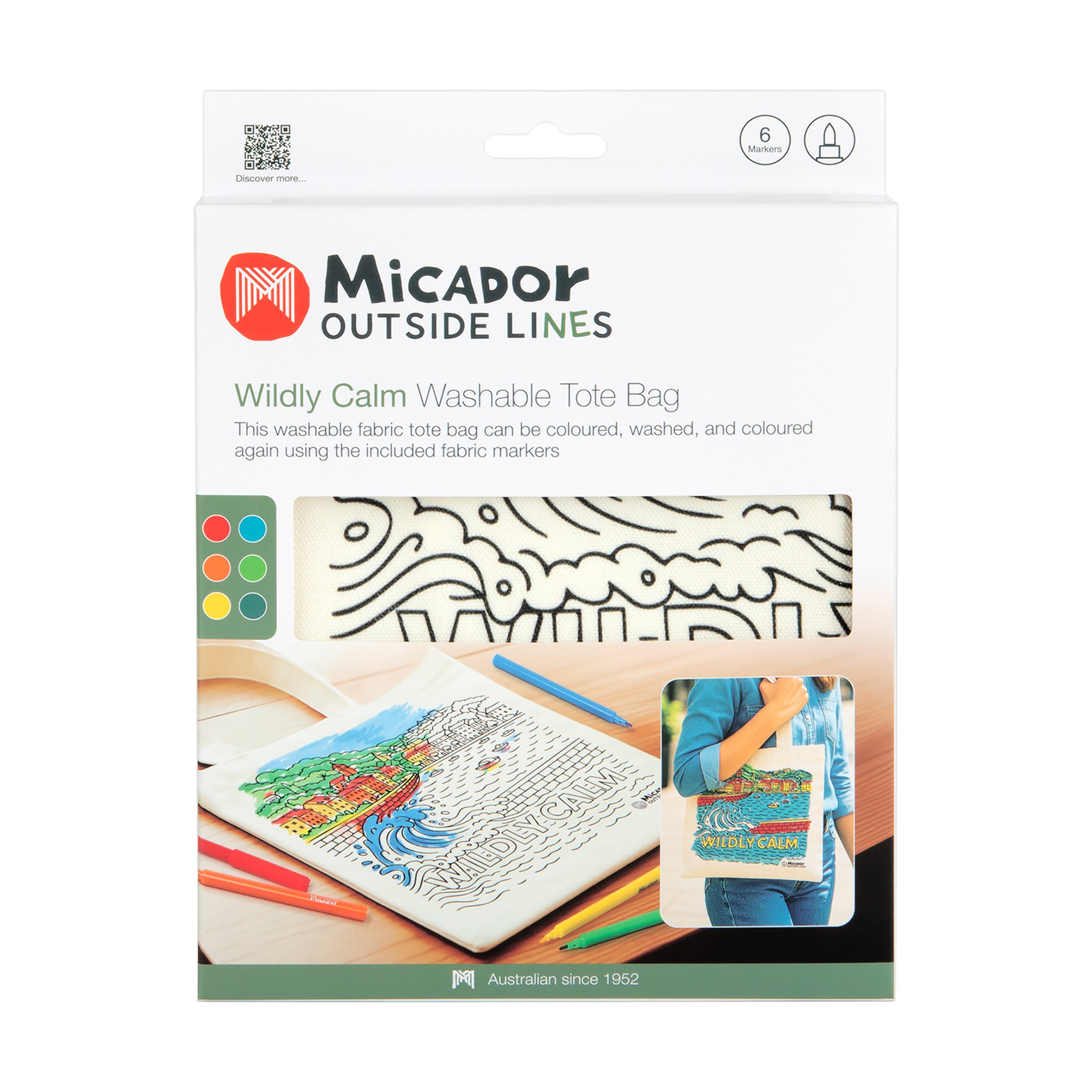 Outside Lines Tote Bag Wildly Calm, Micador Outside Lines