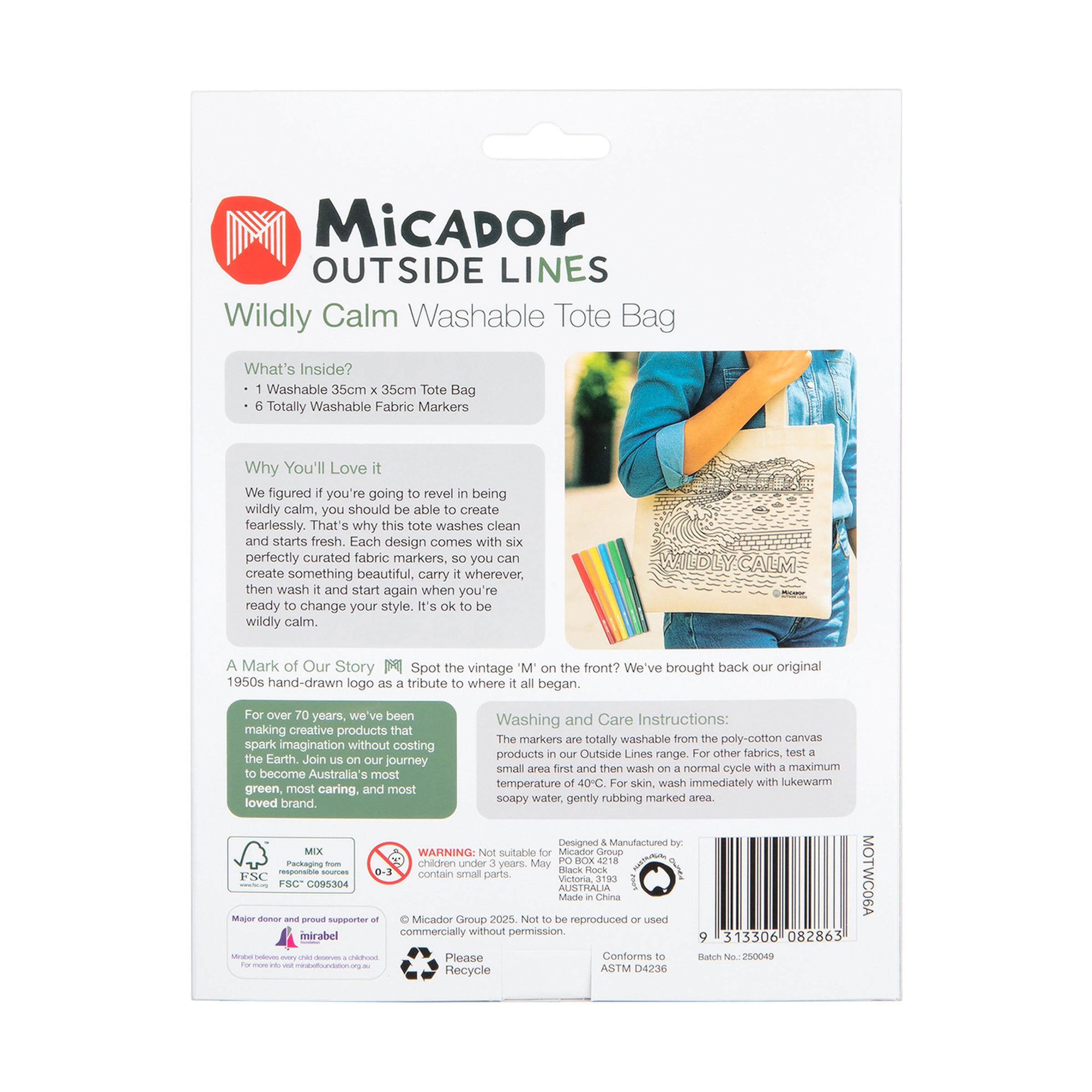 Outside Lines Tote Bag Wildly Calm, Micador Outside Lines