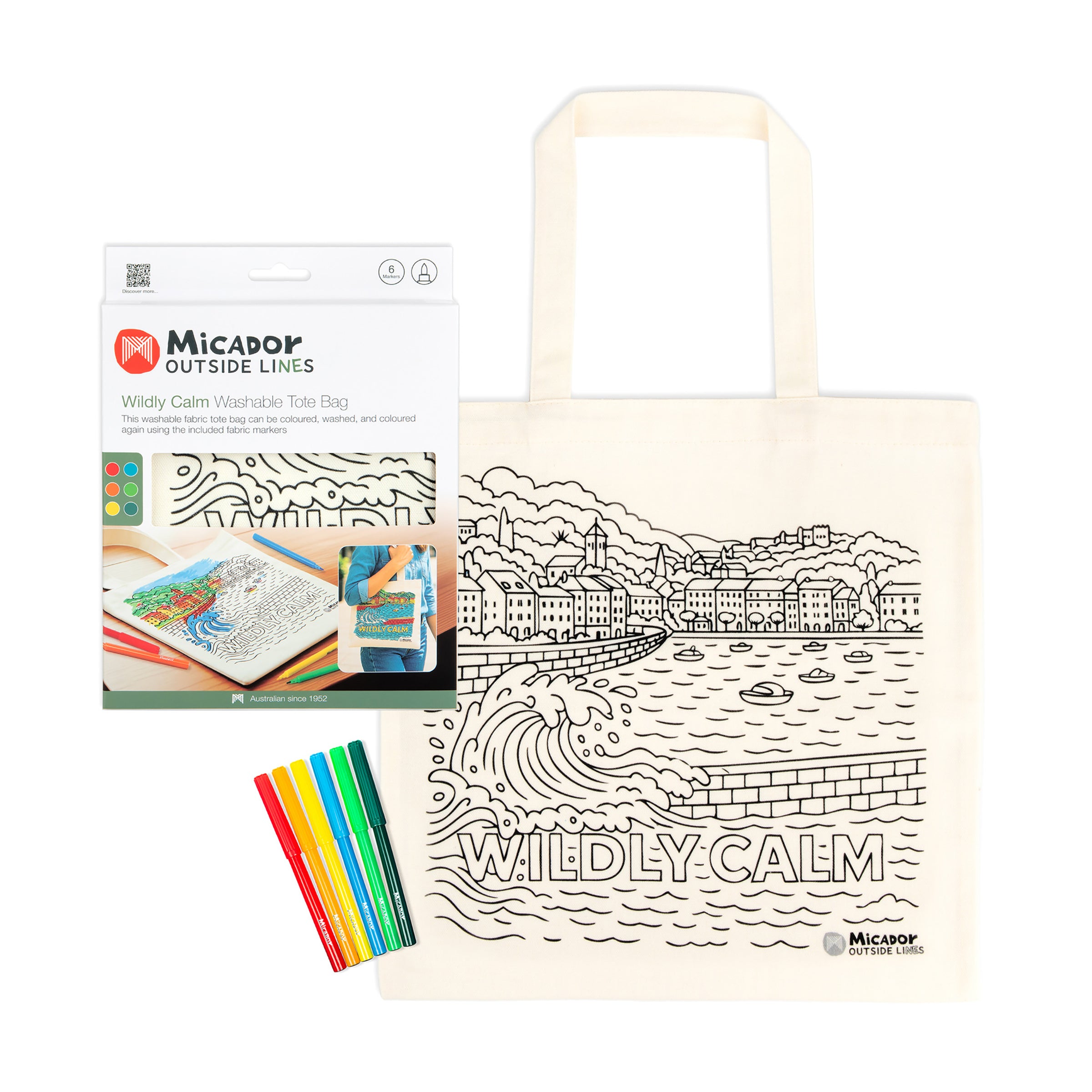 Outside Lines Tote Bag Wildly Calm, Micador Outside Lines