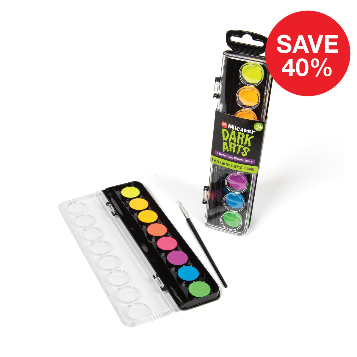 Micador Dark Arts Neon Watercolour Paint Discs 8, save 40%