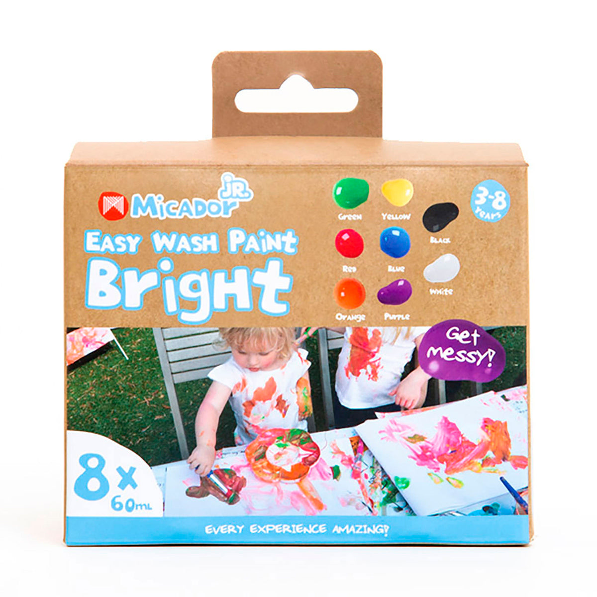 Easy Wash Paint - Bright, 60ml Tubs, Pack 8 | Micador