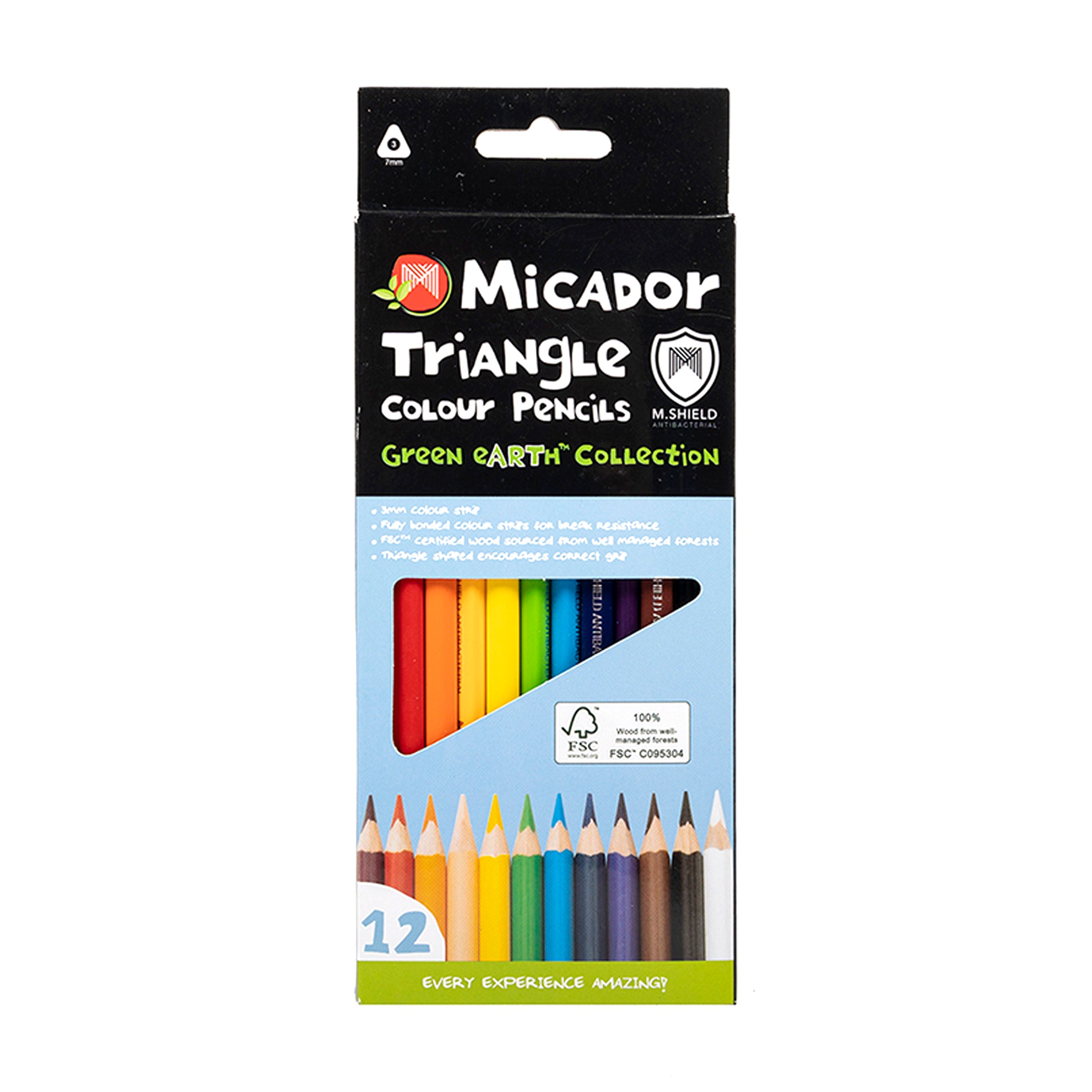 Micador Triangle Colour Pencil Box 12