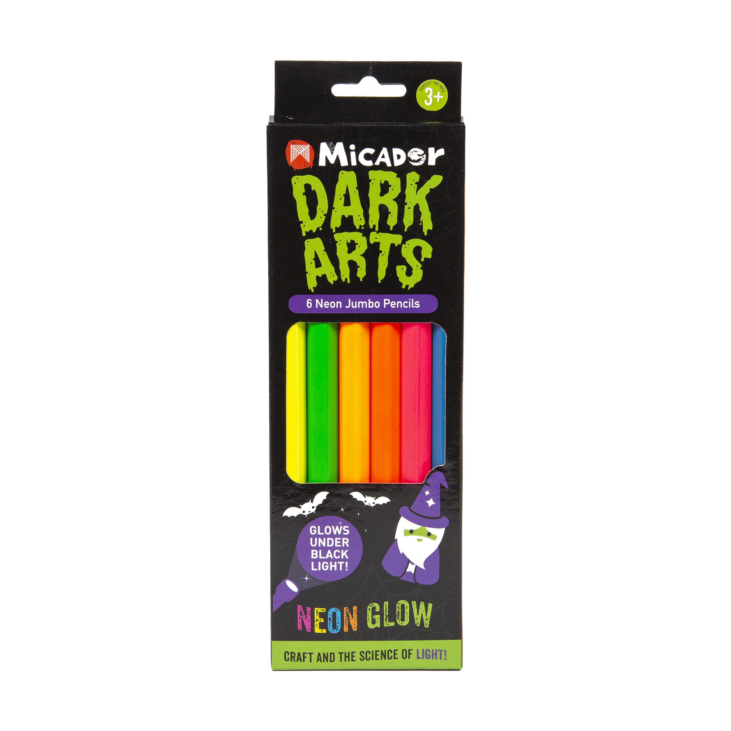 Dark Arts Neon Jumbo Crayons 6Pk