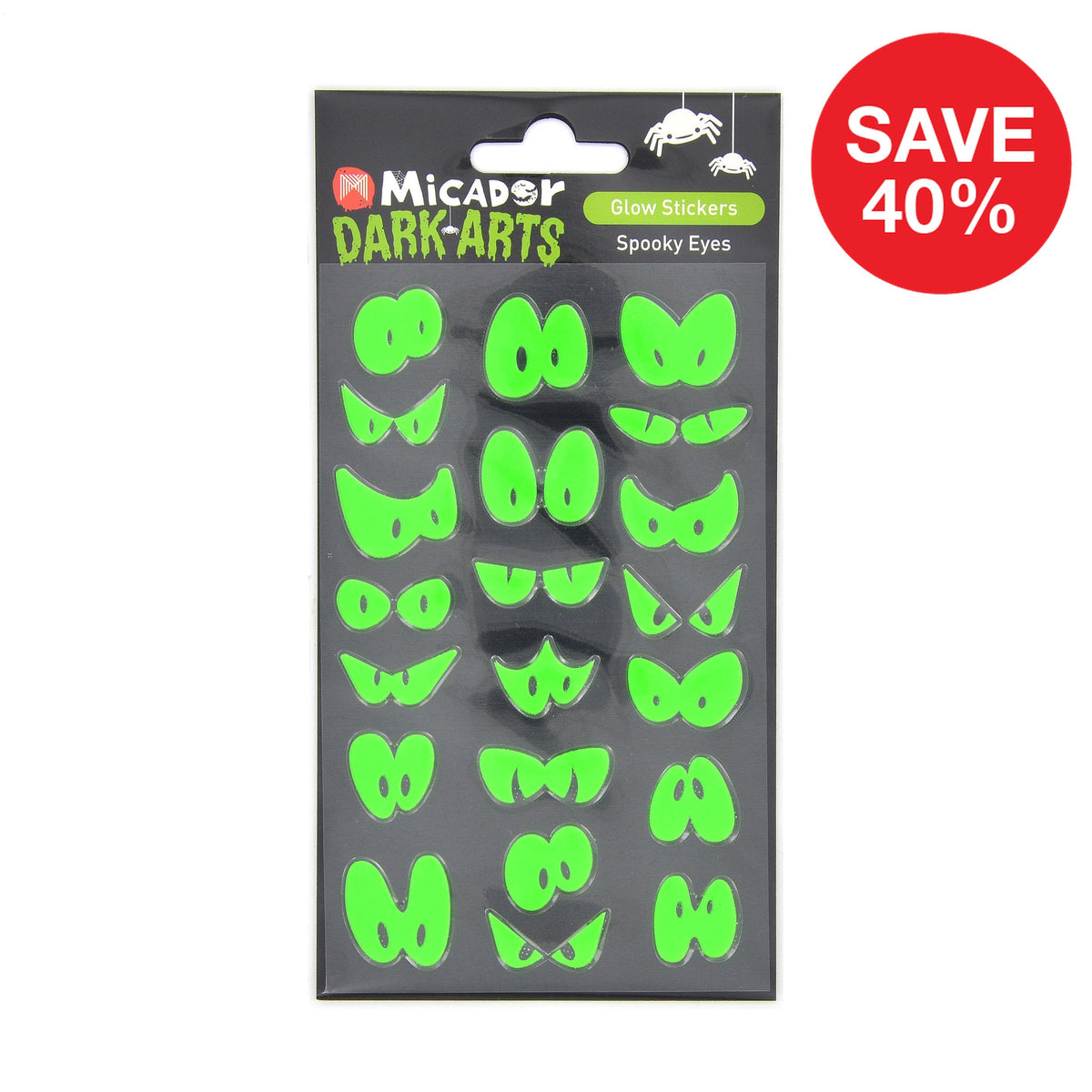 Micador Dark Arts Glow Stickers Spooky Eyes, save 40%