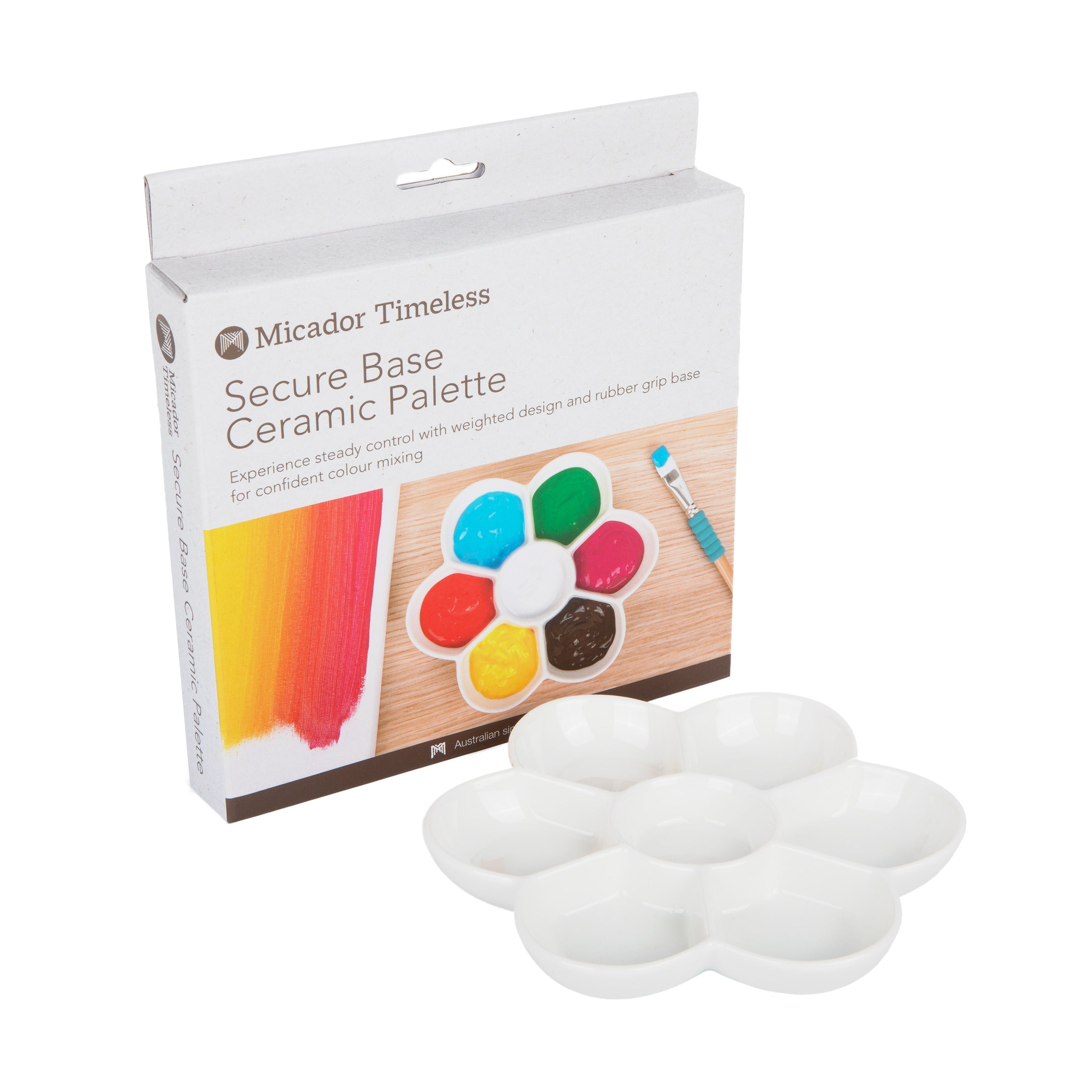 Secure Base Ceramic Mixing Palette 7 wells, Micador Timeless