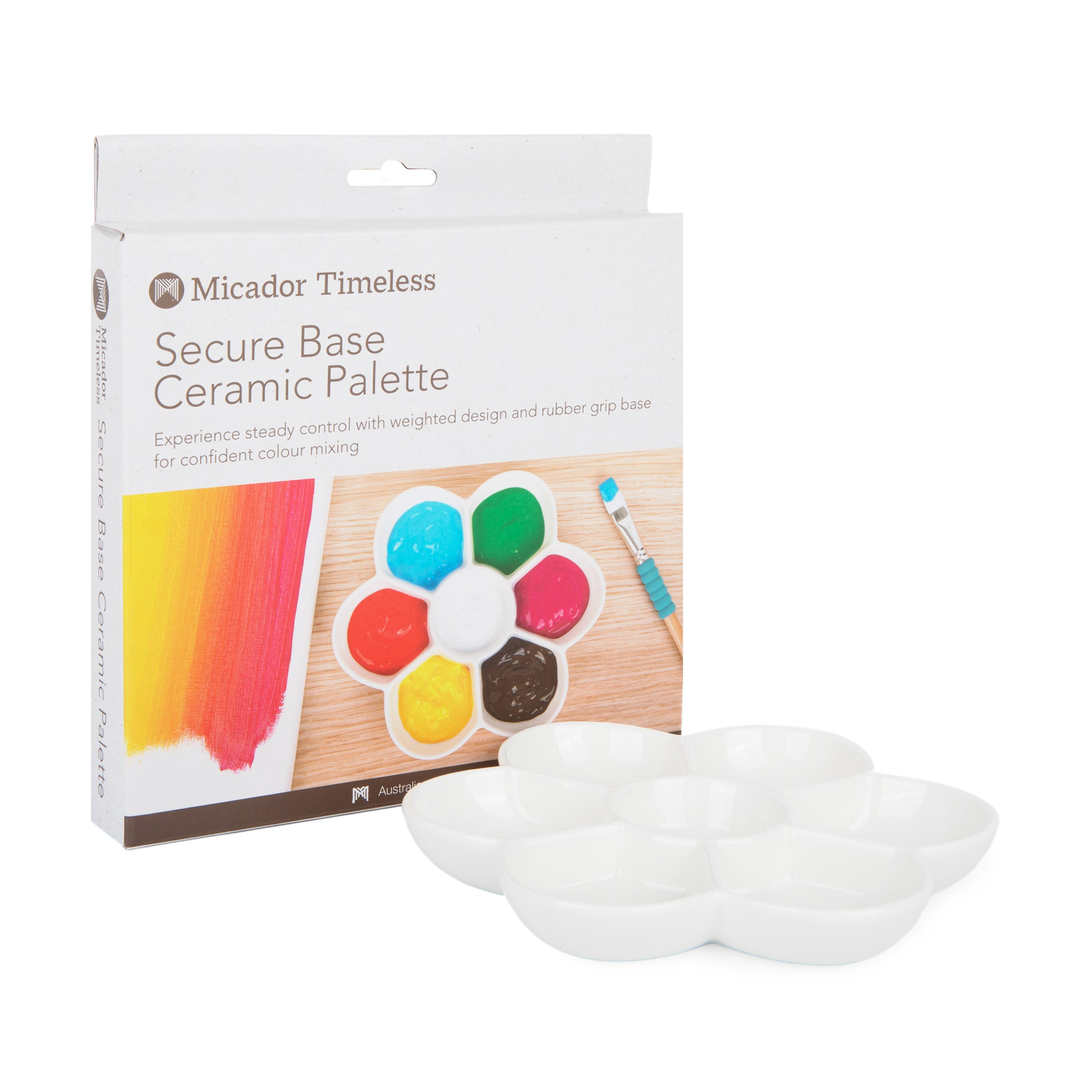 Secure Base Ceramic Mixing Palette 7 wells, Micador Timeless