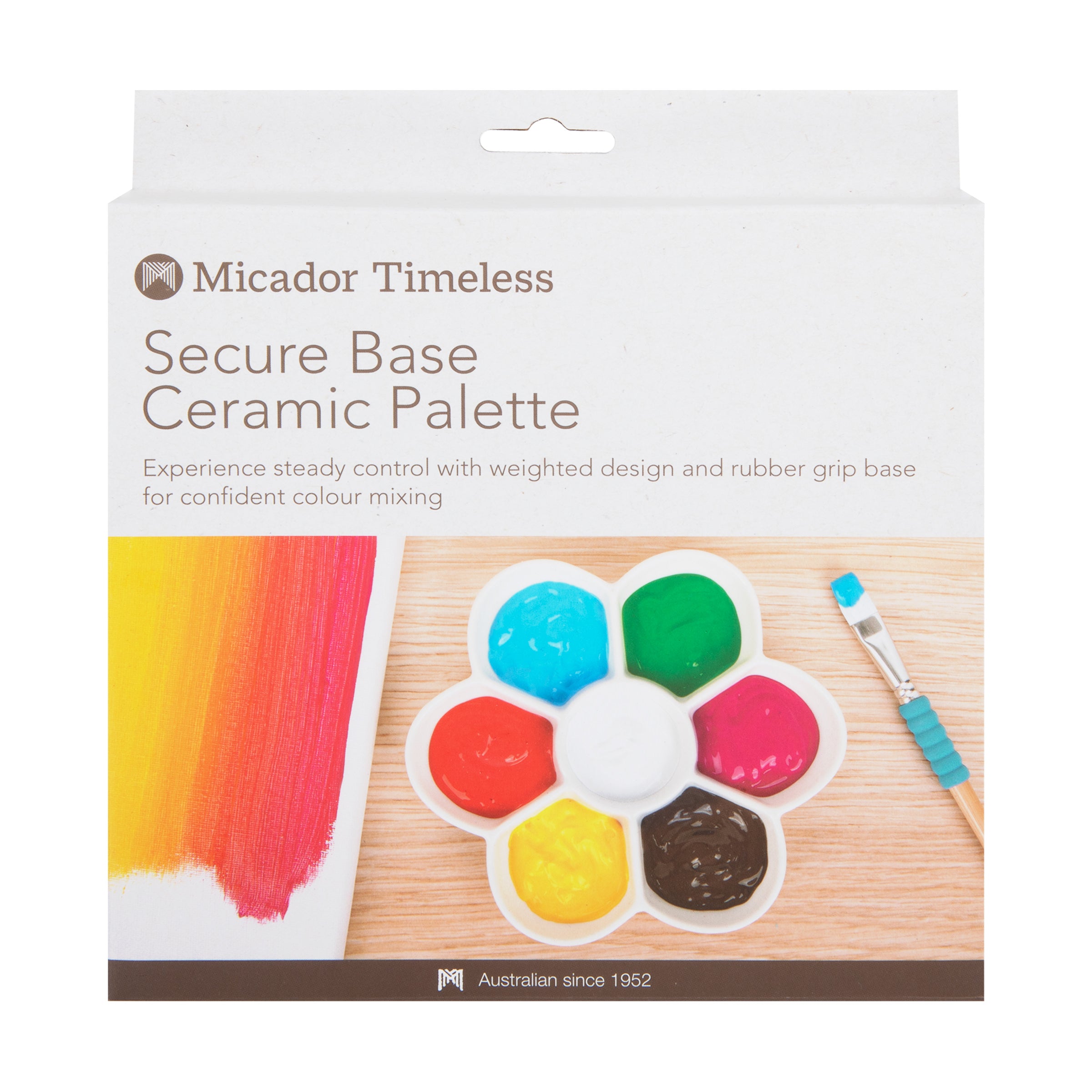 Secure Base Ceramic Mixing Palette 7 wells, Micador Timeless
