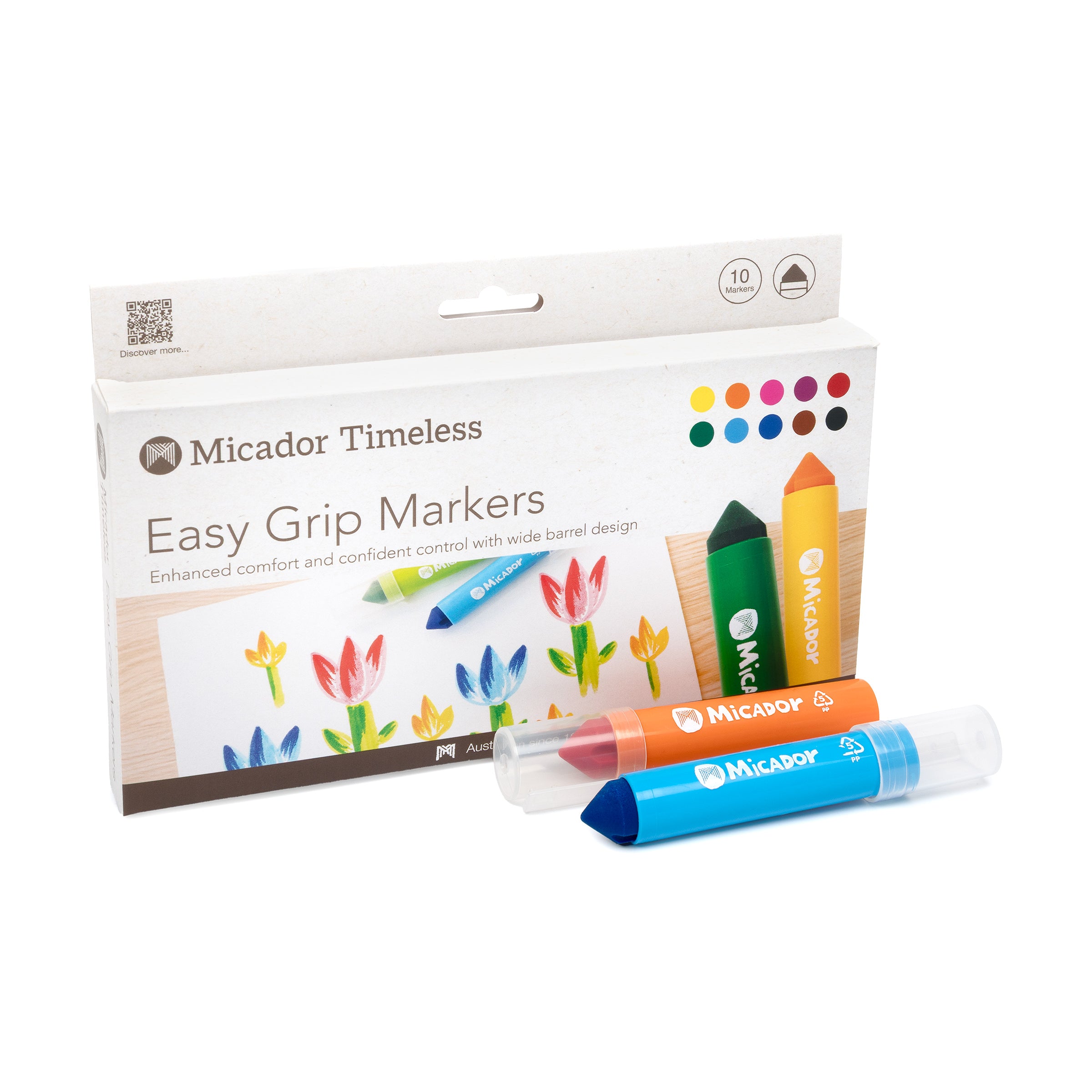 Easy Grip Markers, Pack 10 Micador Timeless
