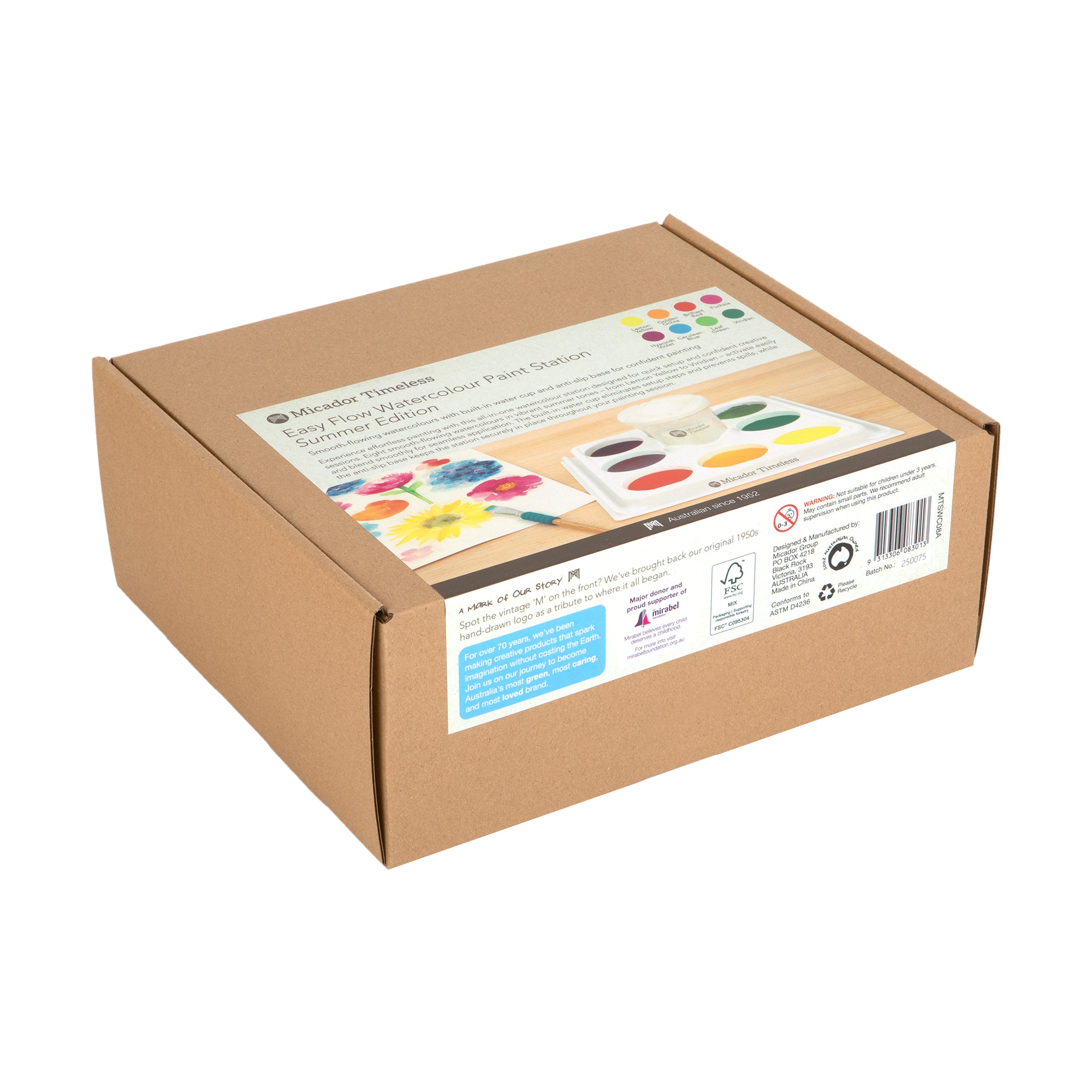 Easy Flow Watercolour Paint Station, Summer Selection, Disc 8, Micador Timeless