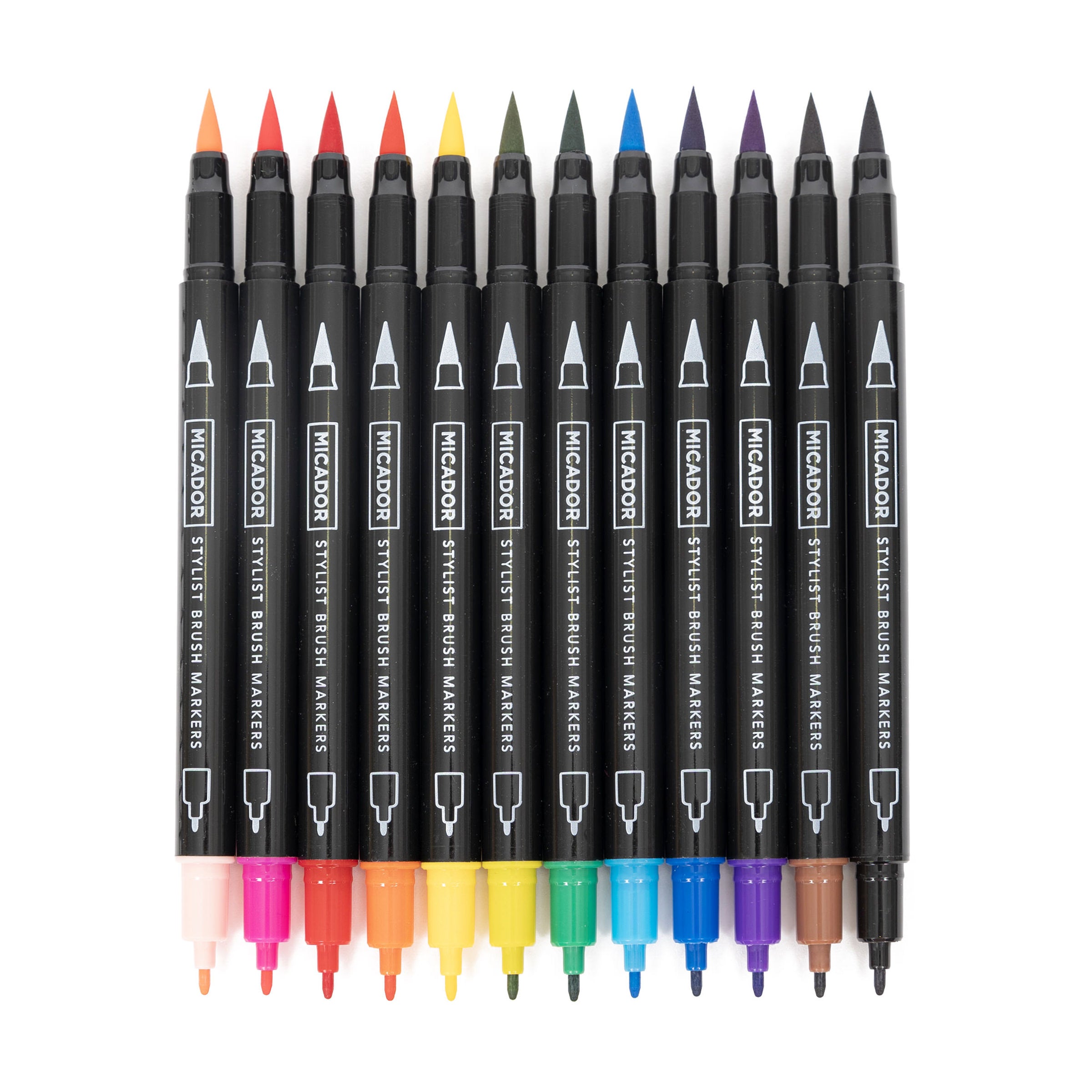 Stylist Brush Markers, Box 12  Micador For Artists