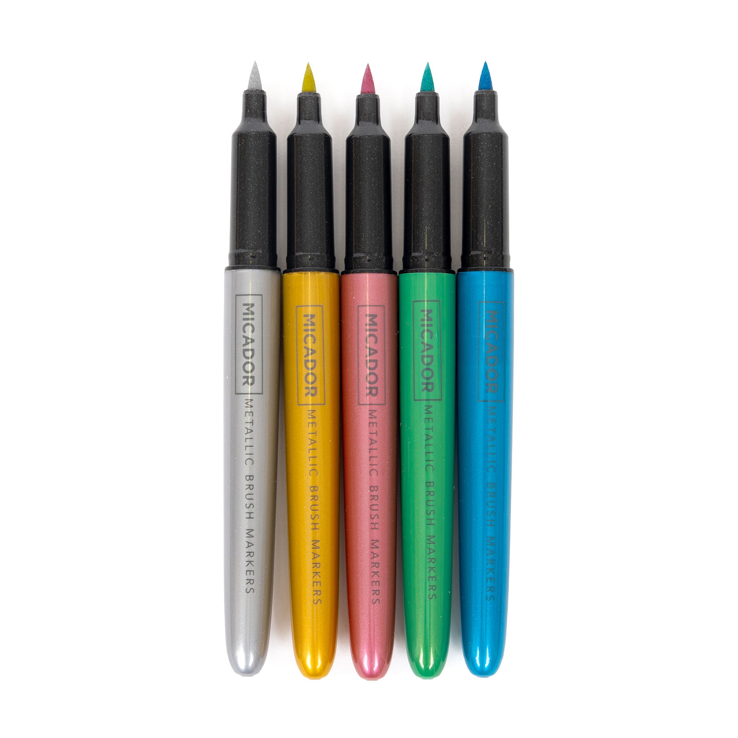 Brush Markers - Metallic, Pack 5 Micador For Artists