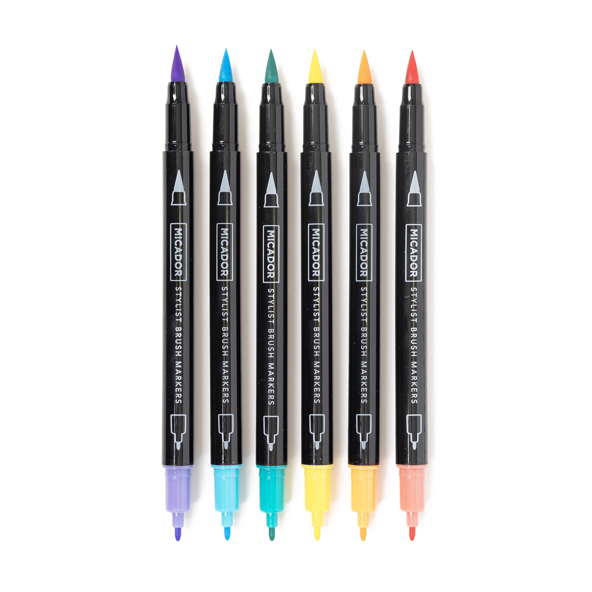 Stylist Brush Markers - Pastel Pack 6 Micador For Artists