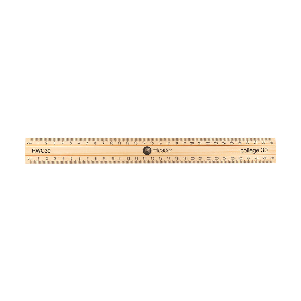 Wooden Ruler 30cm College Micador