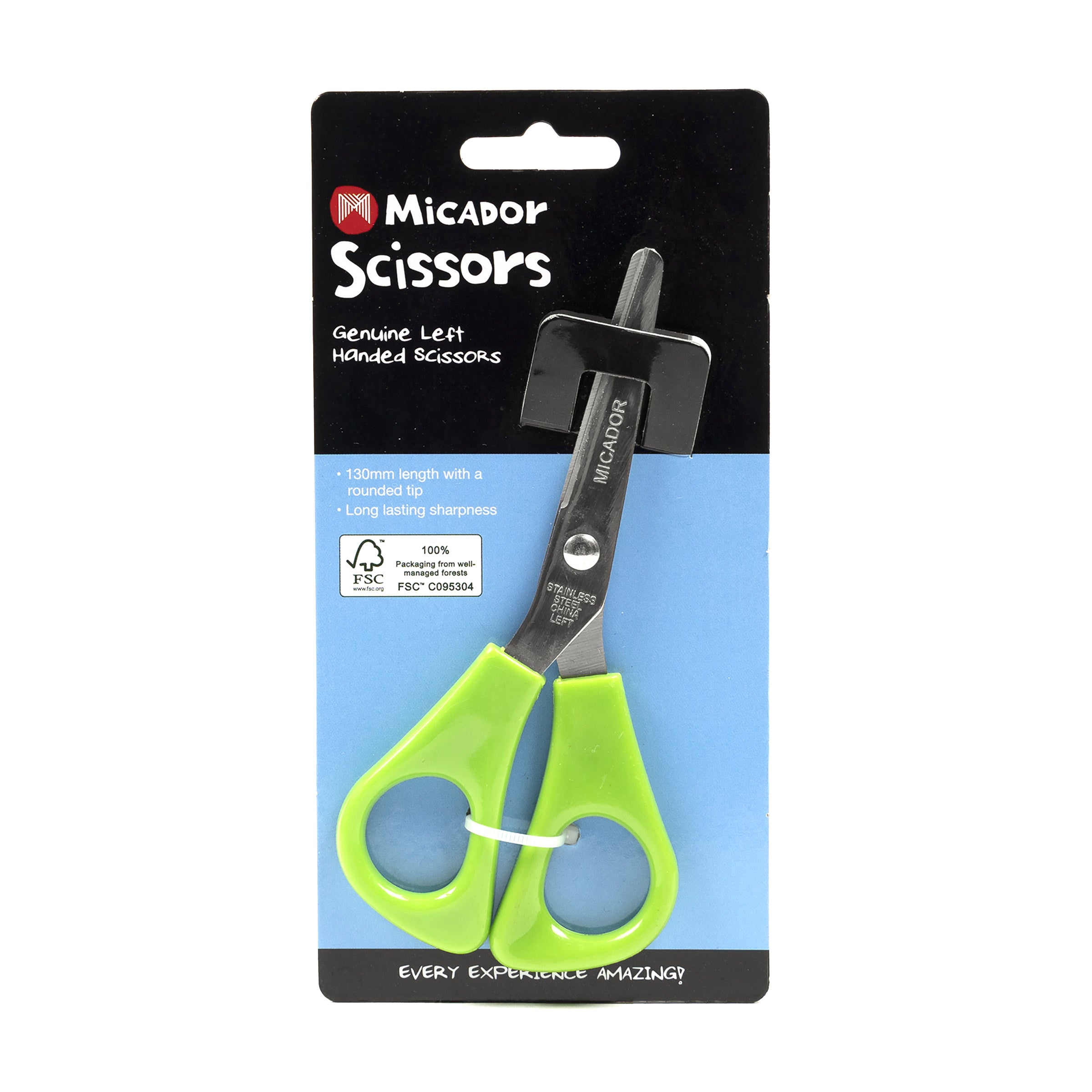 Scissor - Green (Left Handed), 130mm Micador